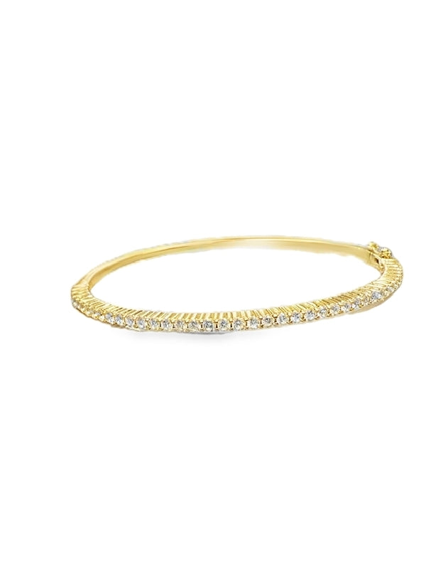 18ct Yellow Gold Diamond Bangle - AK1465