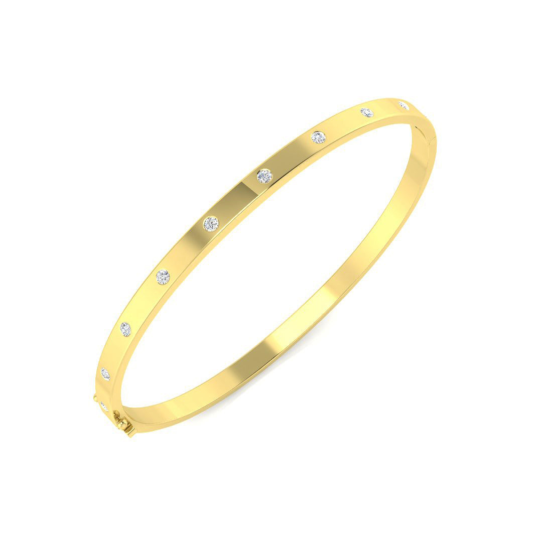 9ct Gold Diamond Bangle 1.00ct - LM21019 - Hallmark Jewellers Formby & The Jewellers Bench Widnes