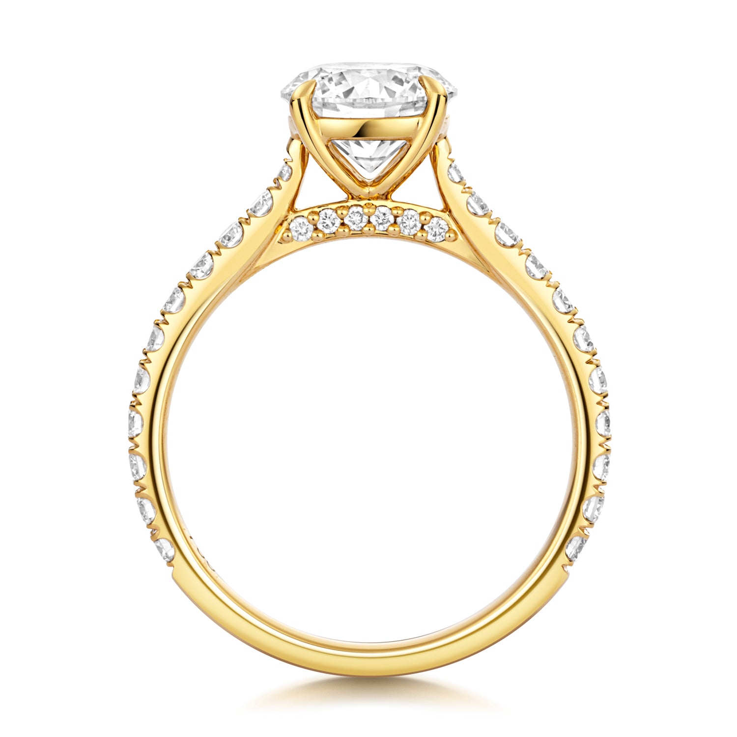 18ct Yellow Gold Brilliant Cut Diamond Ring Lab Grown - LD1002