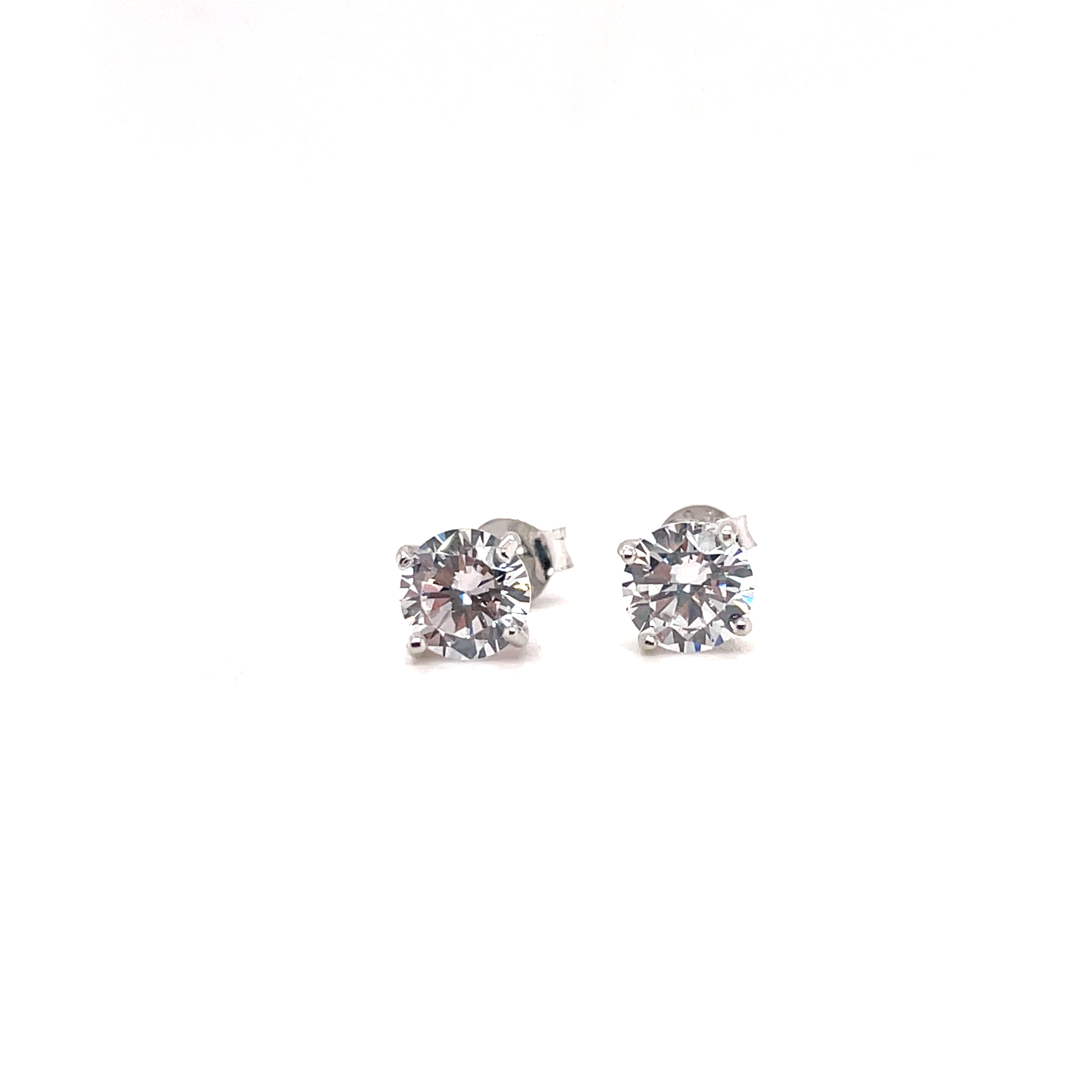 Sterling Silver Square CZ Stud Earrings - All Sizes - Hallmark Jewellers Formby & The Jewellers Bench Widnes