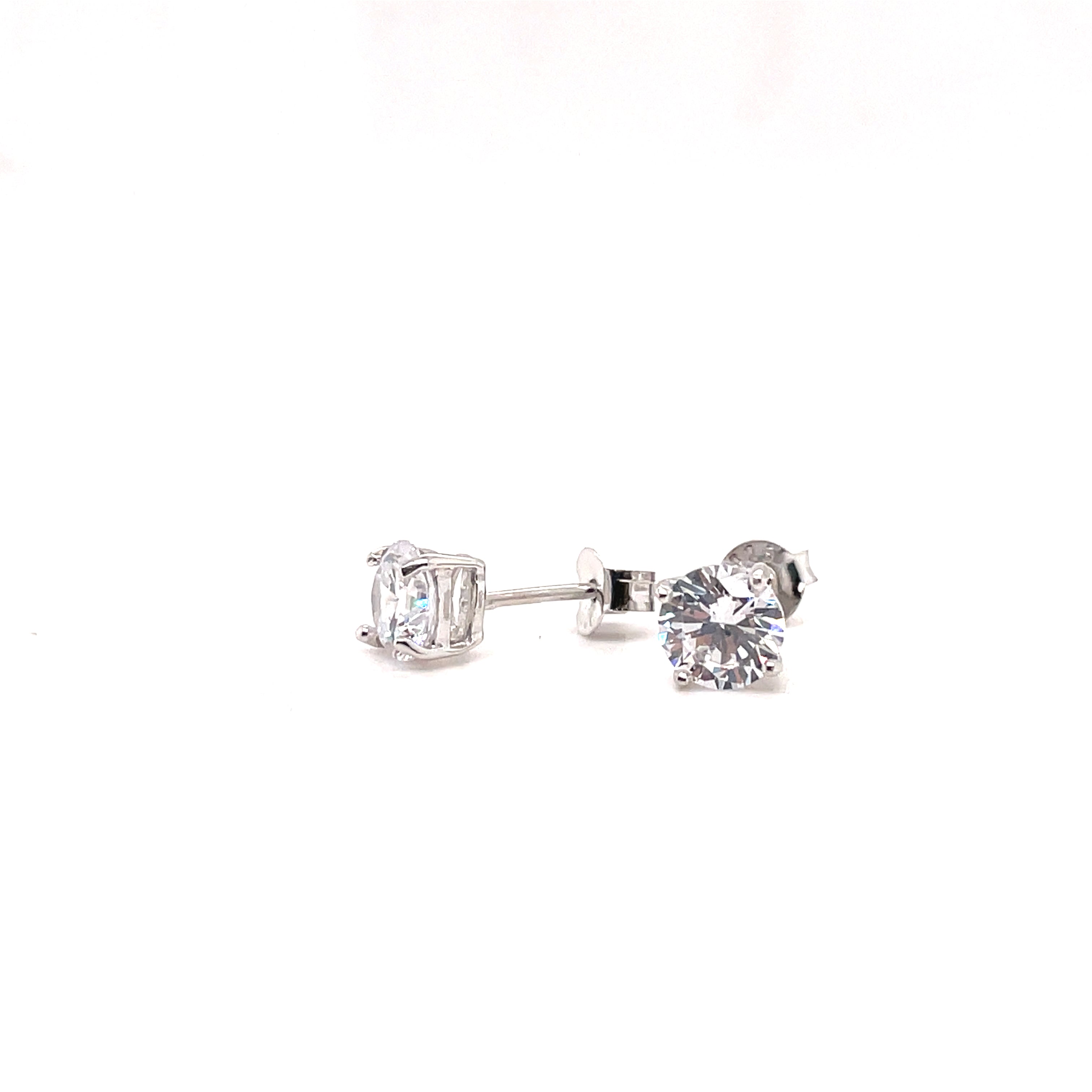 Sterling Silver Square CZ Stud Earrings - All Sizes - Hallmark Jewellers Formby & The Jewellers Bench Widnes