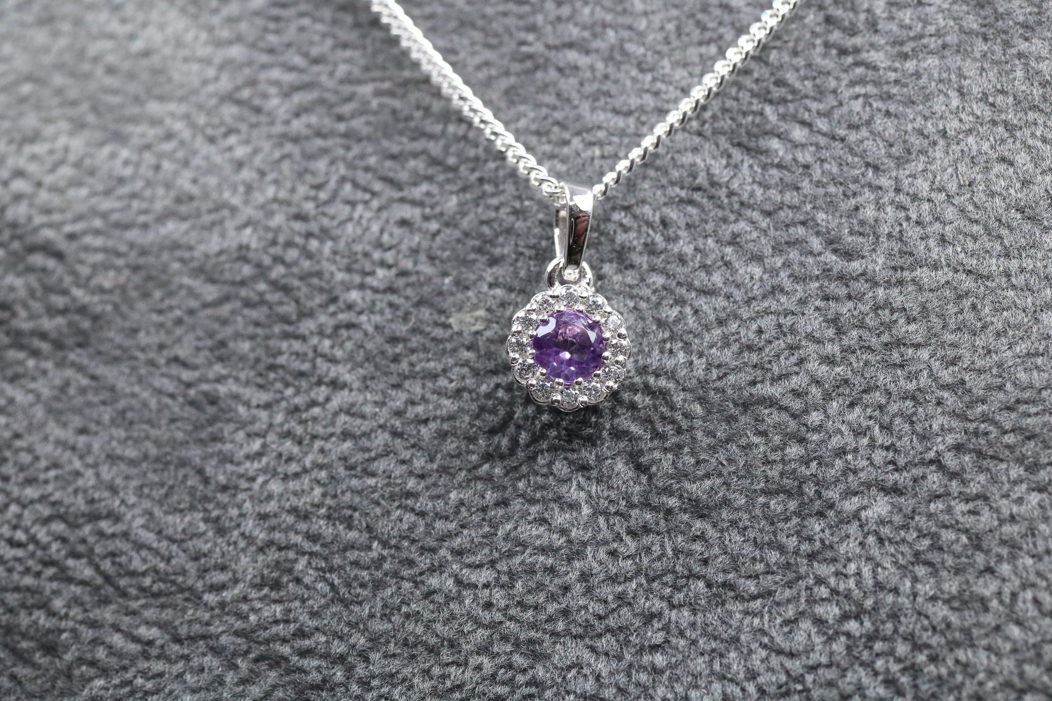 Sterling Silver & February Birthstone Pendant - AK1111 - Hallmark Jewellers Formby & The Jewellers Bench Widnes
