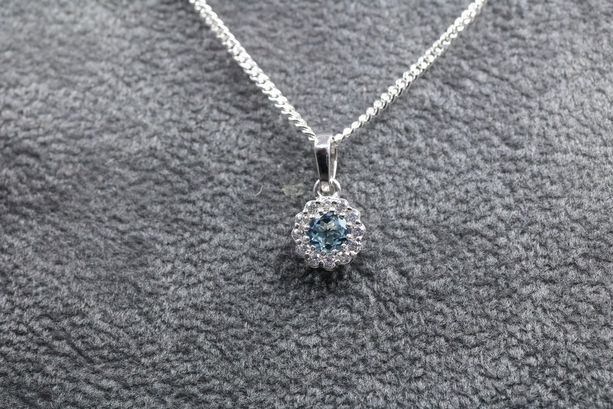 Sterling Silver & March Birthstone Pendant - AK1114 - Hallmark Jewellers Formby & The Jewellers Bench Widnes