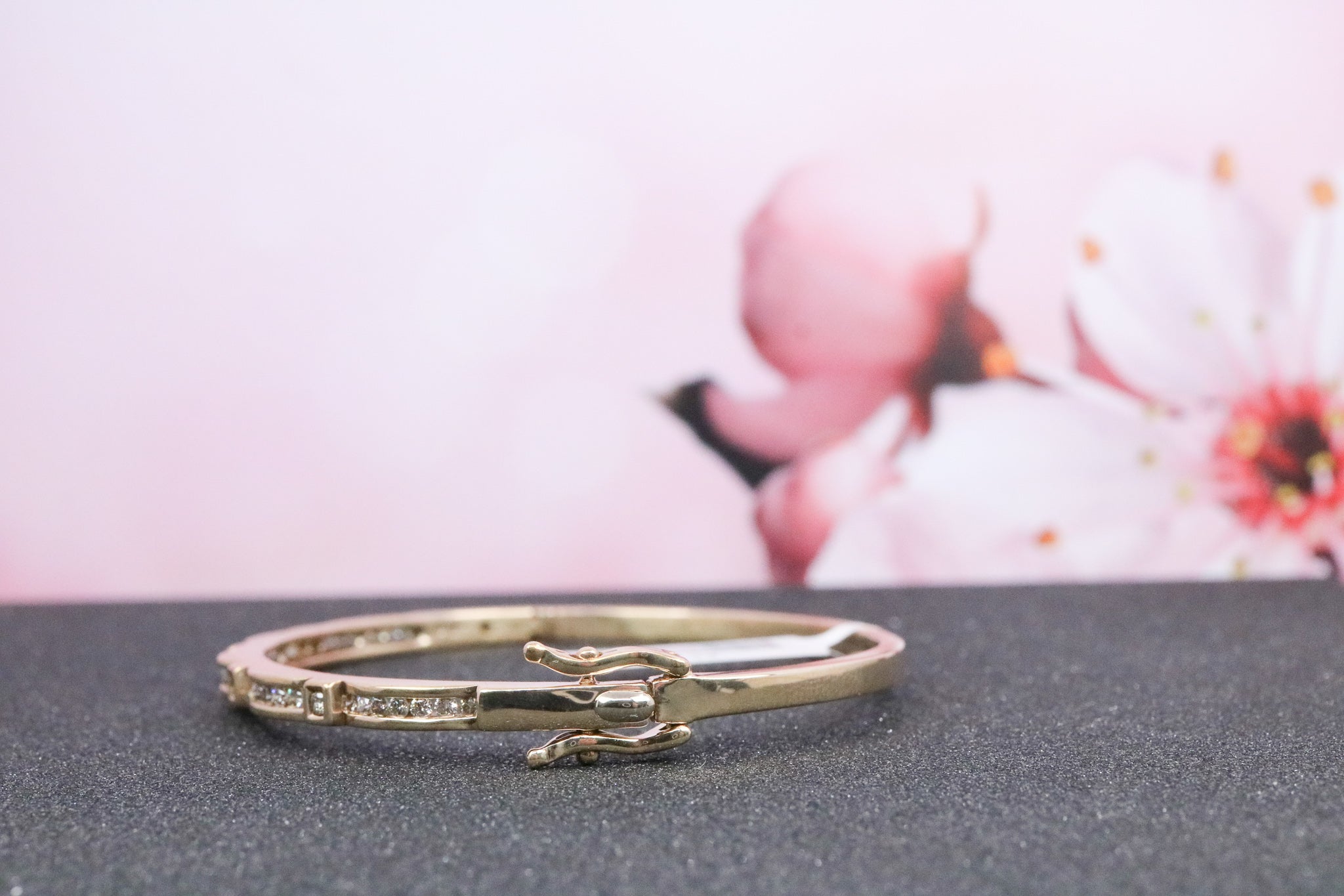 9ct Yellow Gold Diamond Bangle - HJ2233 - Hallmark Jewellers Formby & The Jewellers Bench Widnes