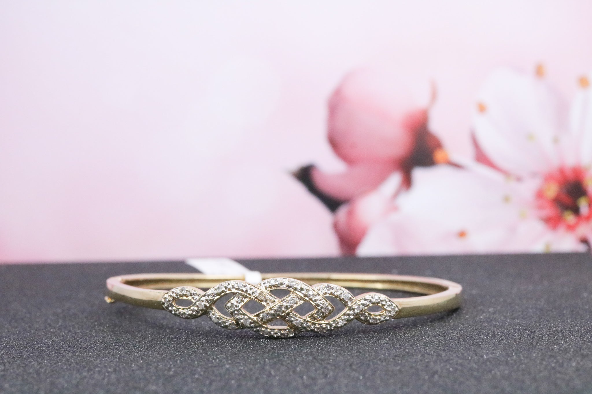 9ct Yellow Gold Diamond Bangle - HJ2234 - Hallmark Jewellers Formby & The Jewellers Bench Widnes
