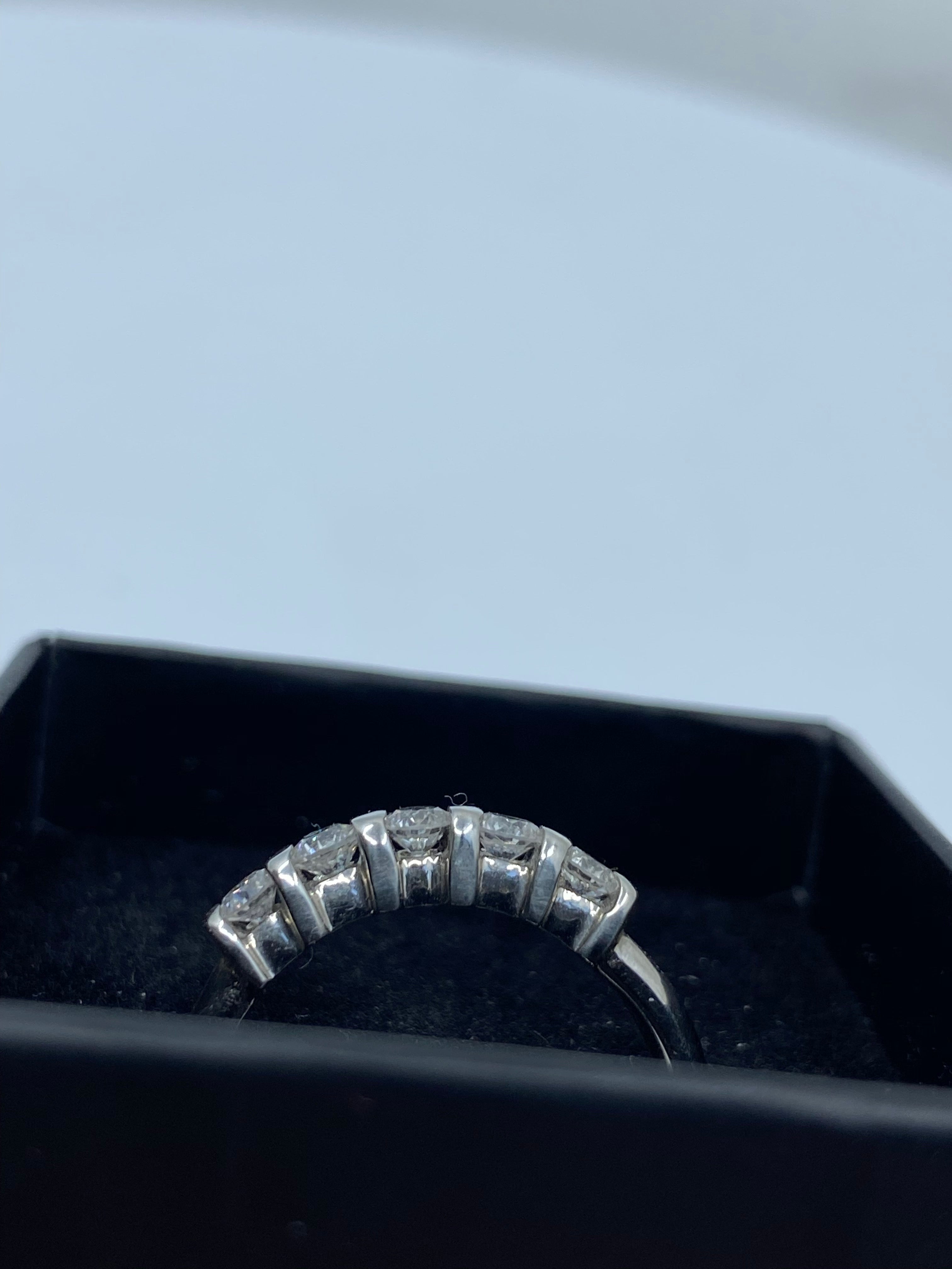 Platinum & Diamond Five Stone 0.50ct - HJ024 - Hallmark Jewellers Formby & The Jewellers Bench Widnes