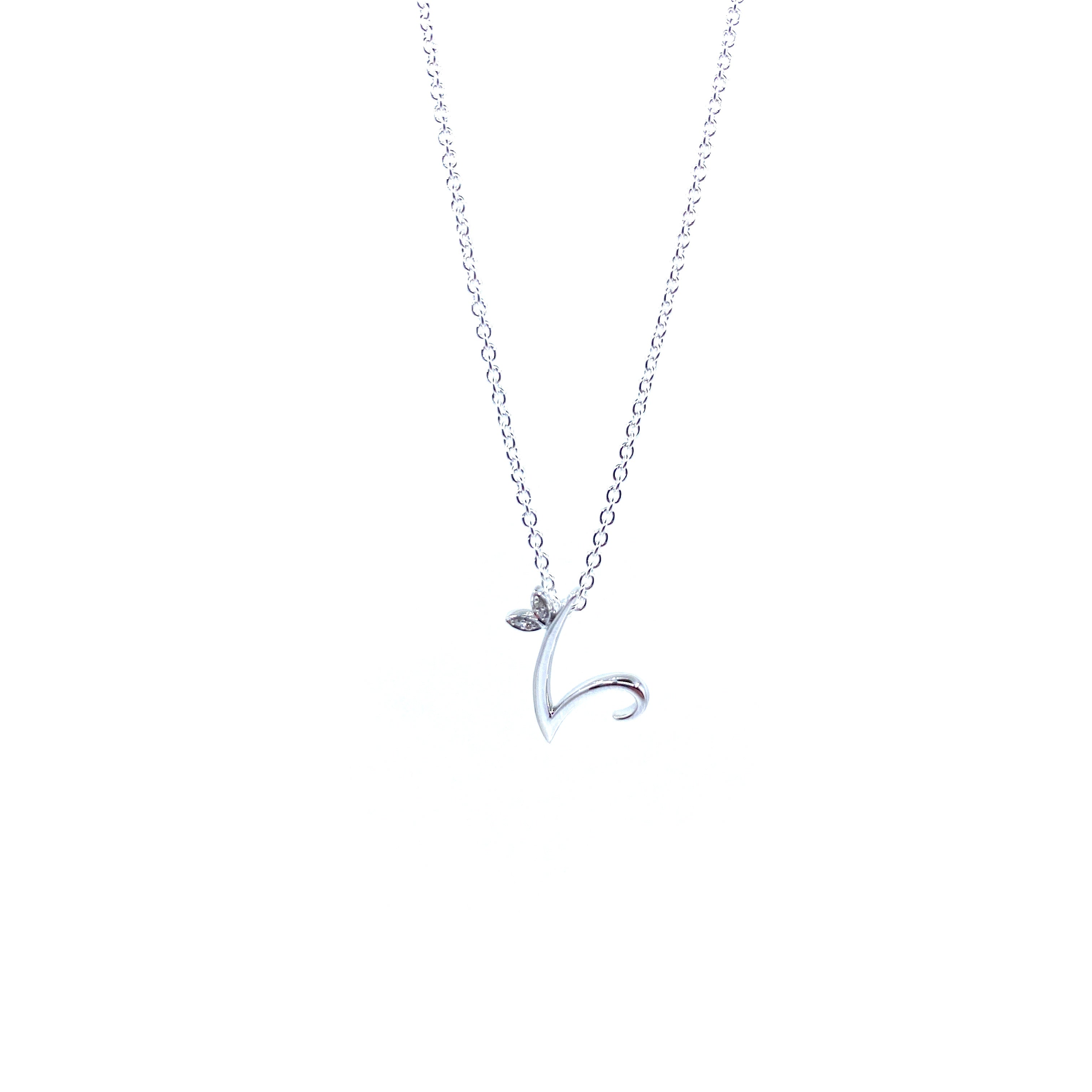 Silver Initial with Diamond Detail - MJI005 - Hallmark Jewellers Formby & The Jewellers Bench Widnes