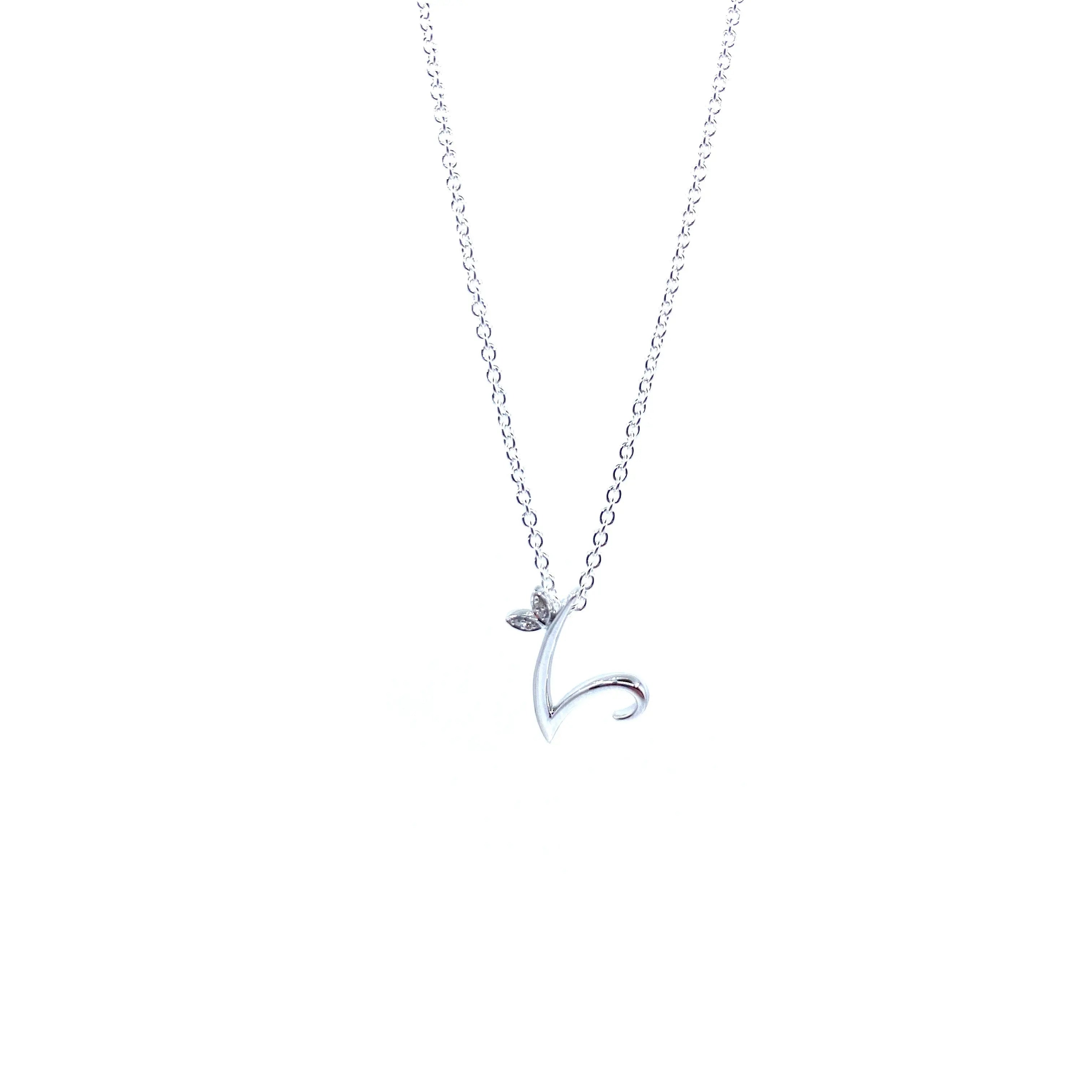 Silver Initial with CZ Detail MJI001 - Hallmark Jewellers Formby & The Jewellers Bench Widnes