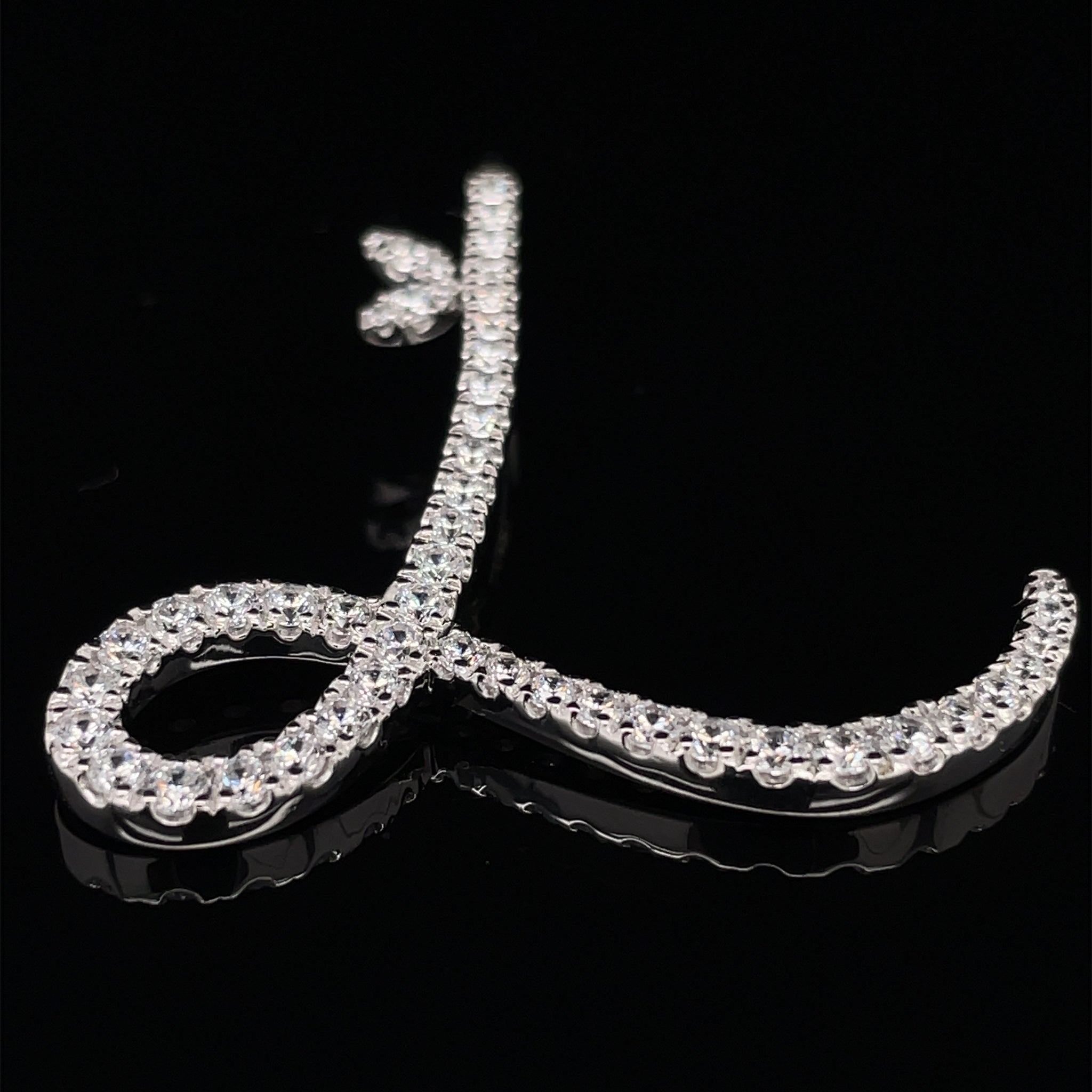 Sterling Silver & Full CZ Initial Large - MJI007 - Hallmark Jewellers Formby & The Jewellers Bench Widnes