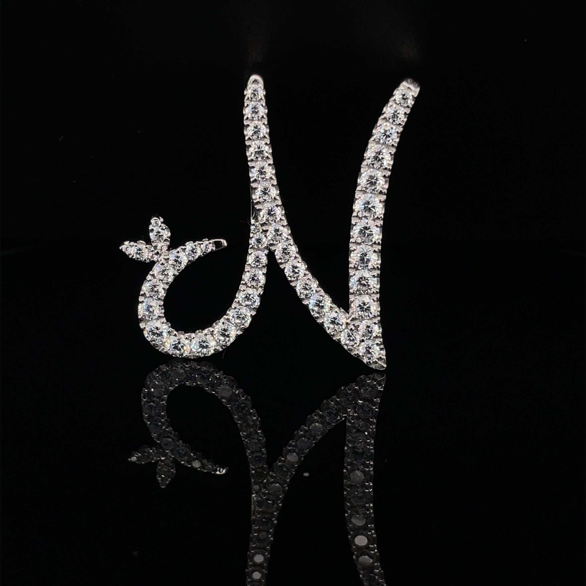 Sterling Silver & Full CZ Initial Large - MJI007 - Hallmark Jewellers Formby & The Jewellers Bench Widnes
