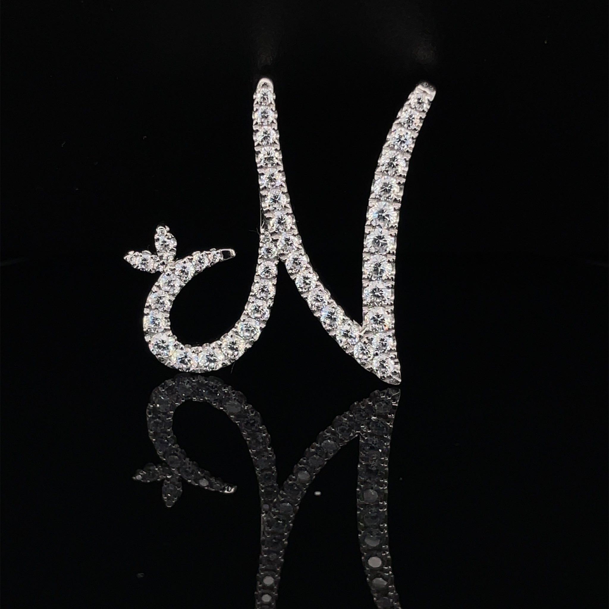 Sterling Silver & Full CZ Initial Large - MJI007 - Hallmark Jewellers Formby & The Jewellers Bench Widnes
