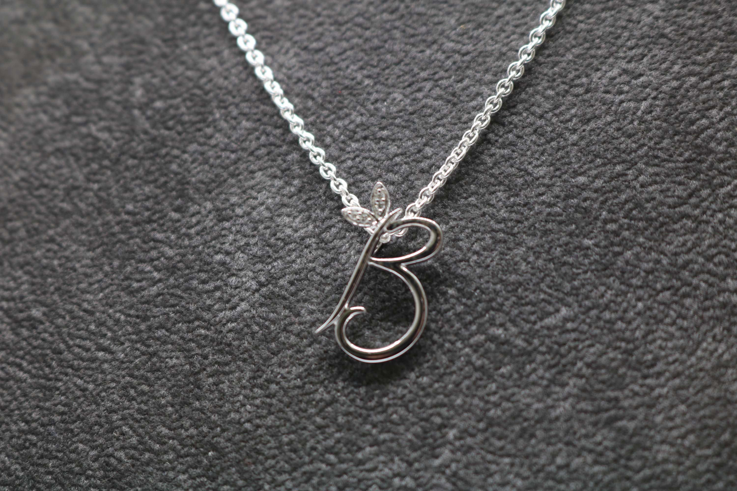 Silver Initial with Diamond Detail - MJI005 - Hallmark Jewellers Formby & The Jewellers Bench Widnes