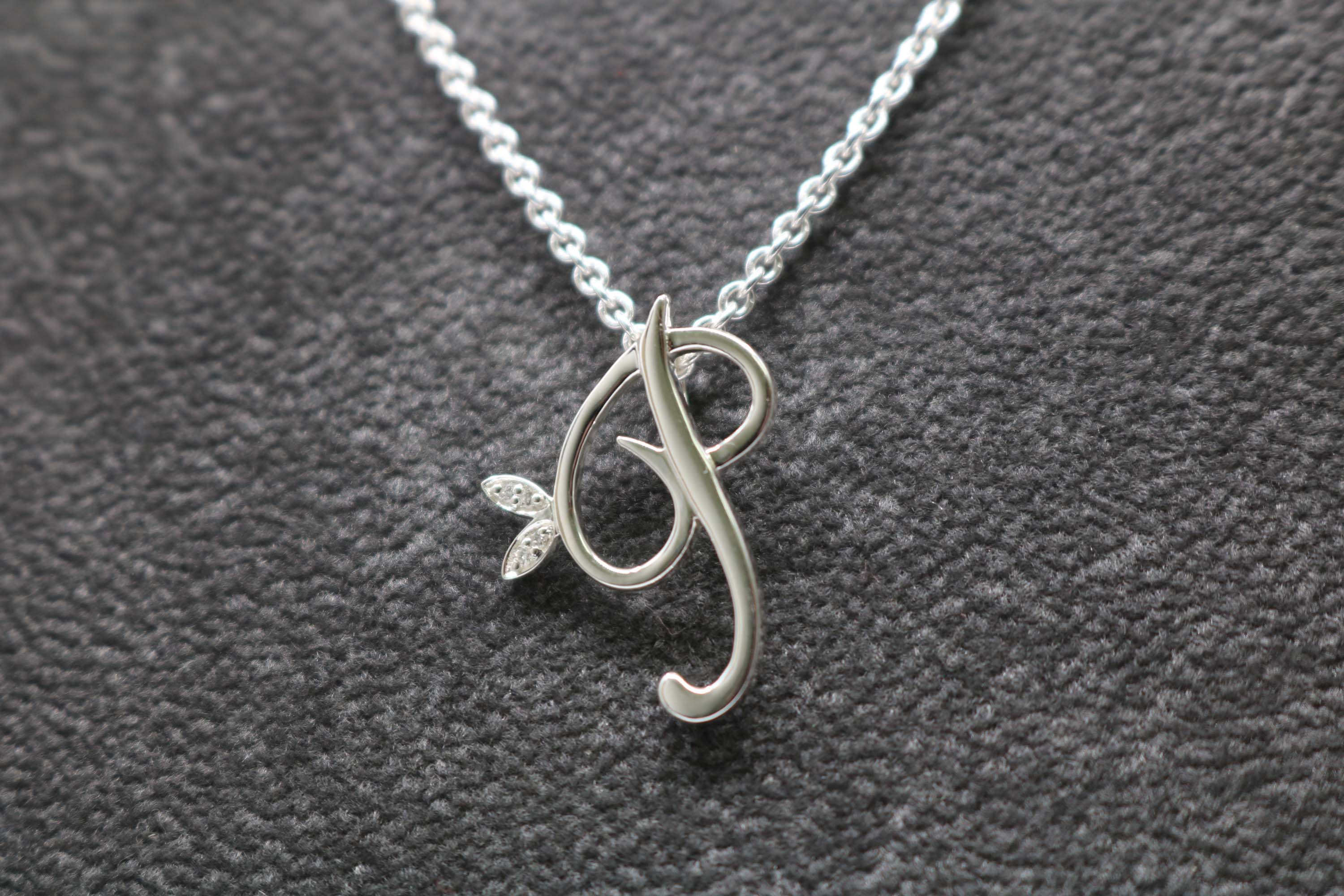 Silver Initial with CZ Detail MJI001 - Hallmark Jewellers Formby & The Jewellers Bench Widnes