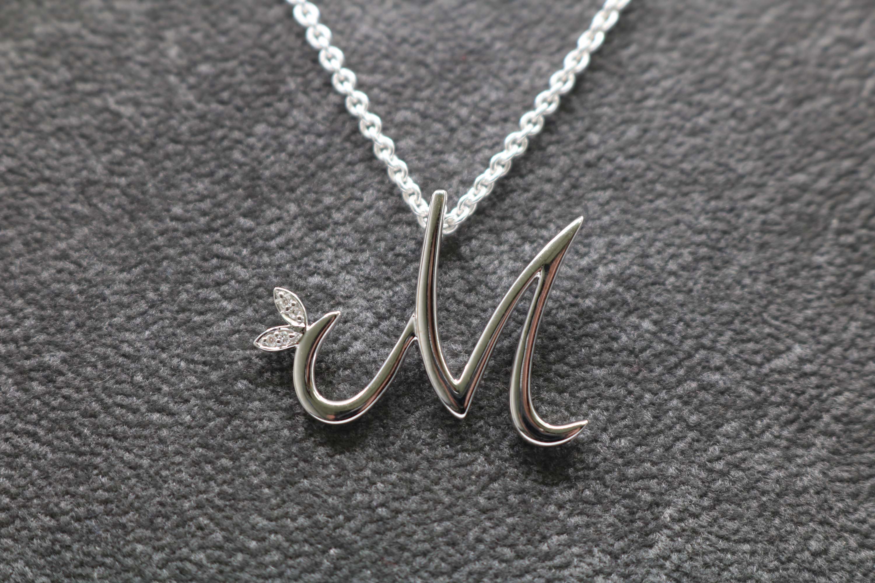 Silver Initial with Diamond Detail - MJI005 - Hallmark Jewellers Formby & The Jewellers Bench Widnes