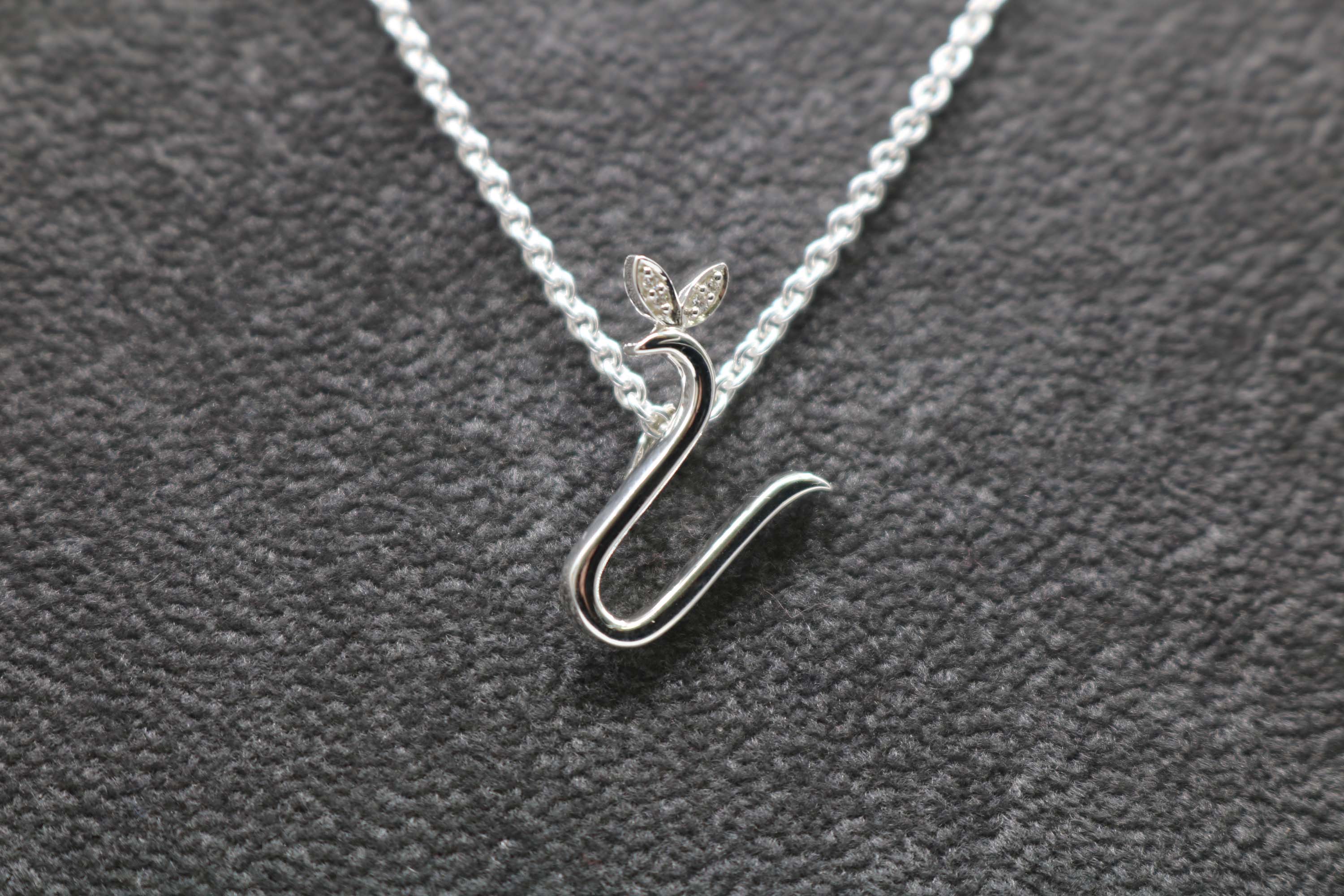 Silver Initial with Diamond Detail - MJI005 - Hallmark Jewellers Formby & The Jewellers Bench Widnes