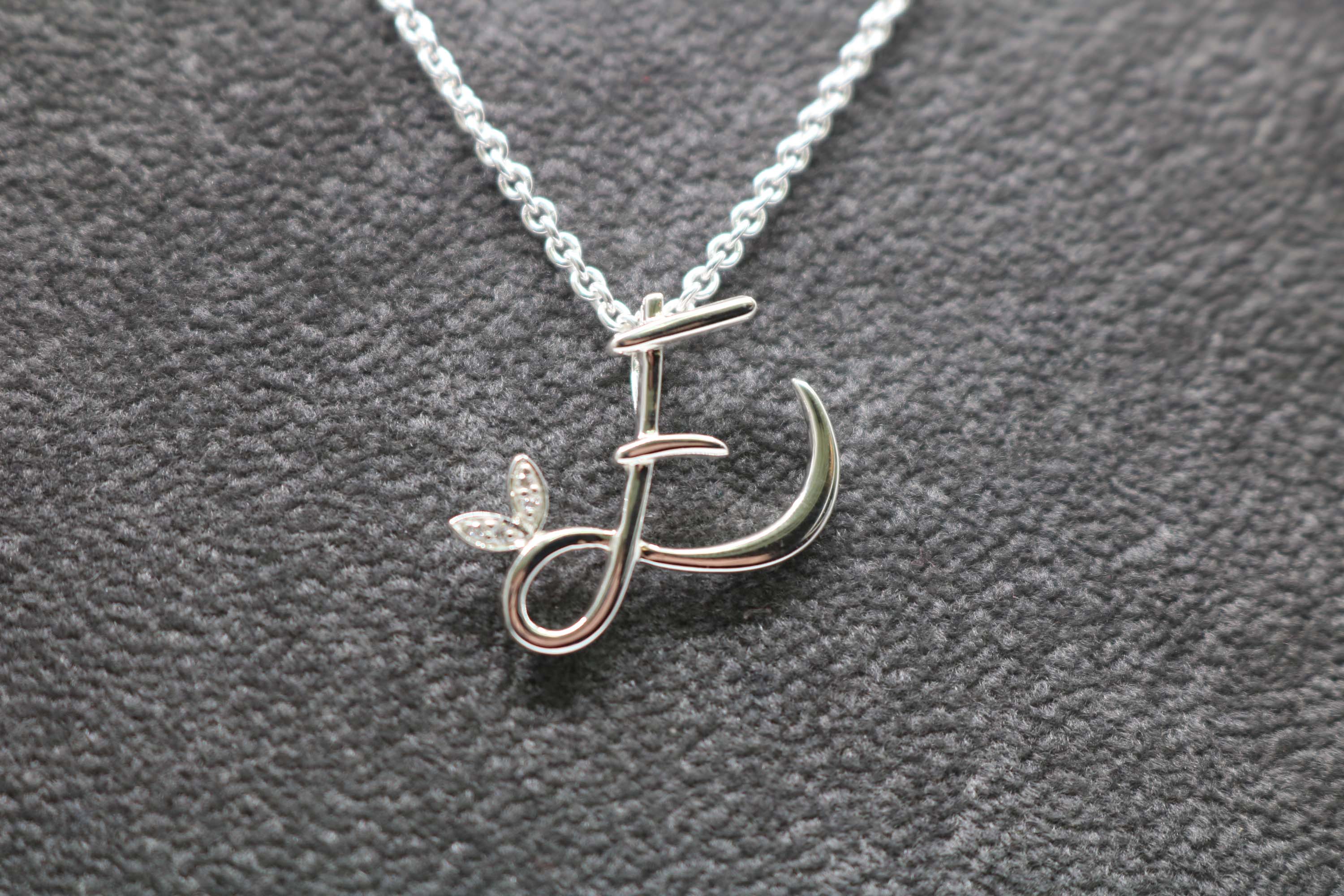 Silver Initial with Diamond Detail - MJI005 - Hallmark Jewellers Formby & The Jewellers Bench Widnes