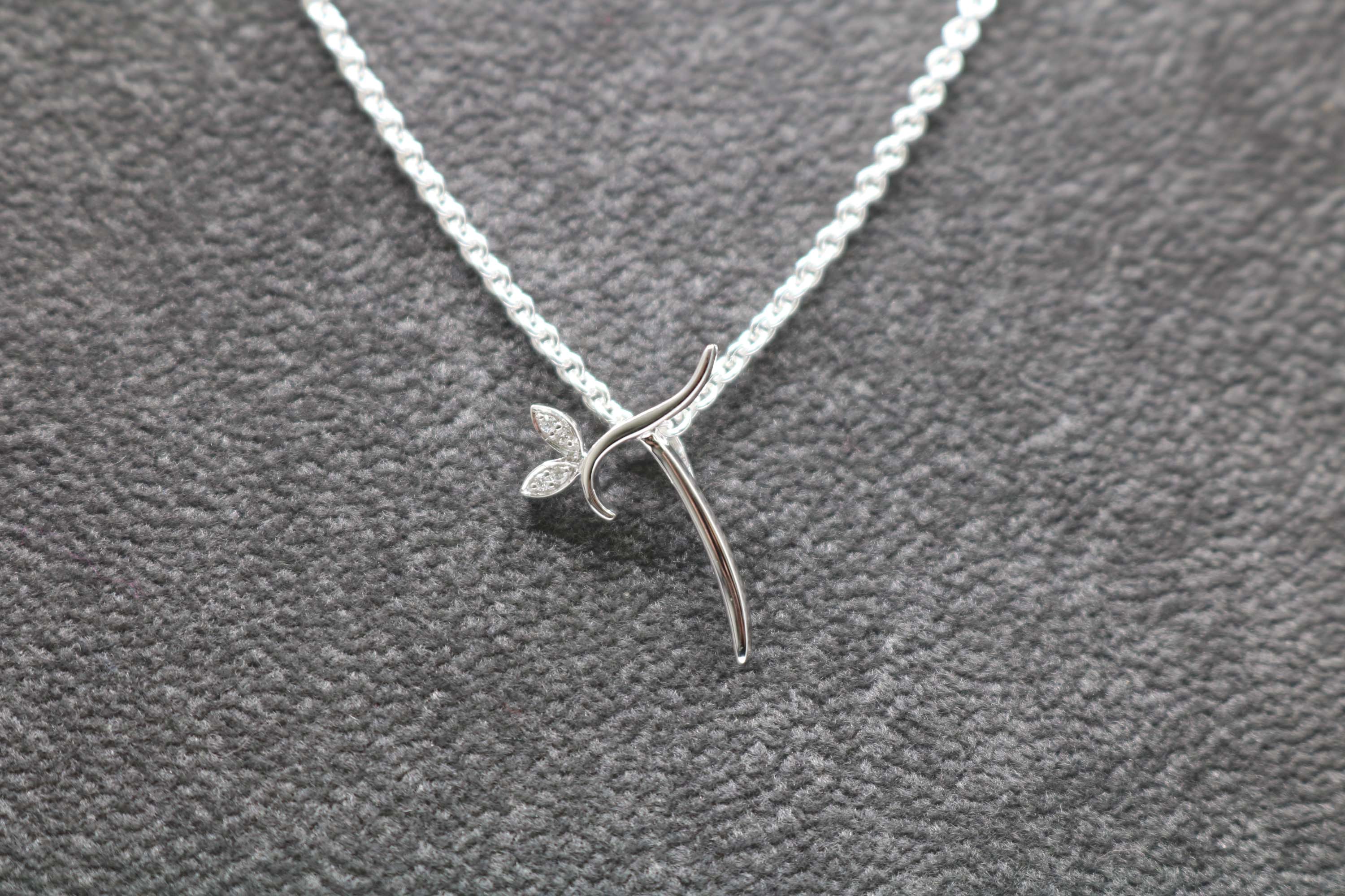 Silver Initial with Diamond Detail - MJI005 - Hallmark Jewellers Formby & The Jewellers Bench Widnes