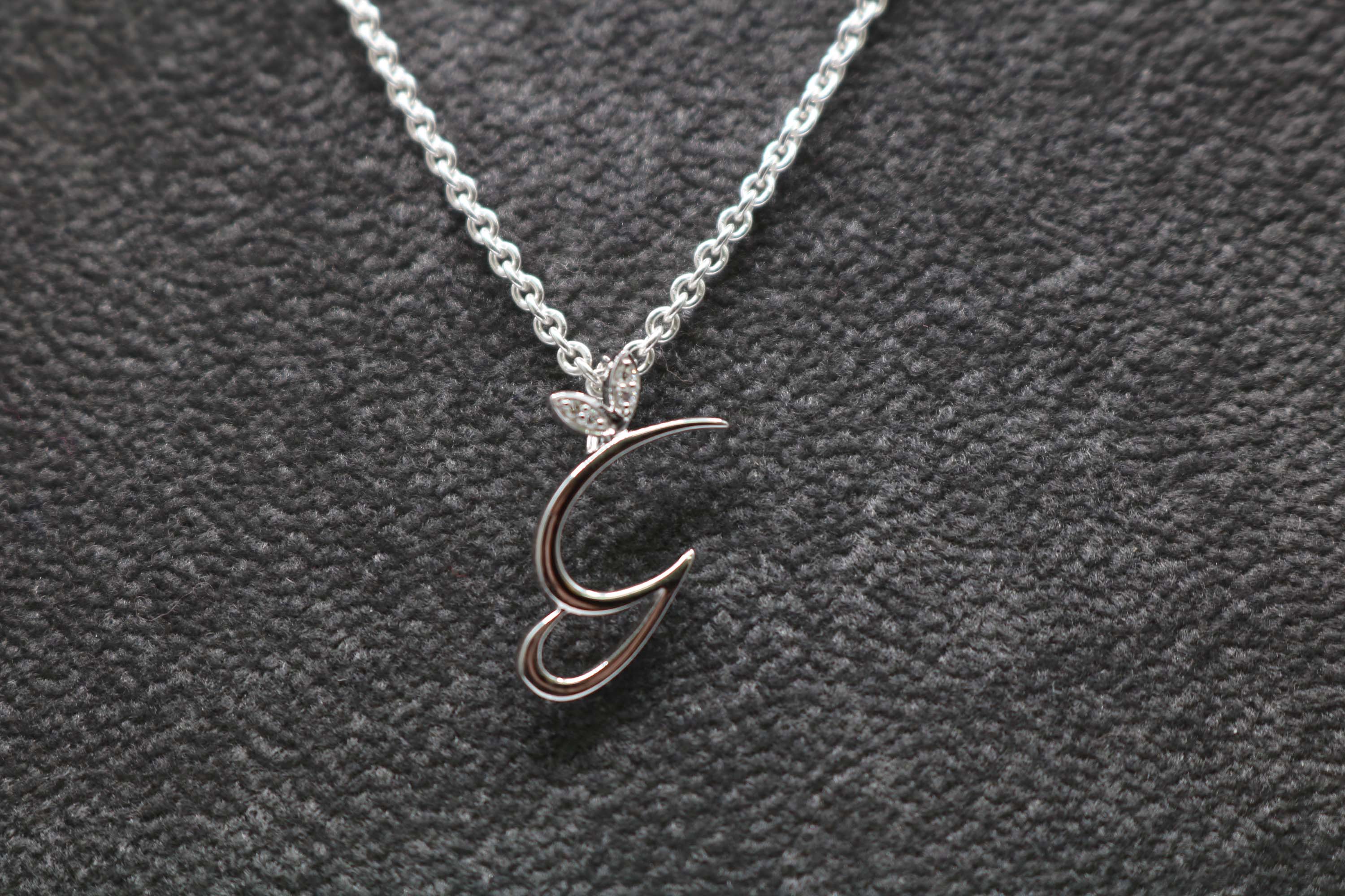 Silver Initial with CZ Detail MJI001 - Hallmark Jewellers Formby & The Jewellers Bench Widnes