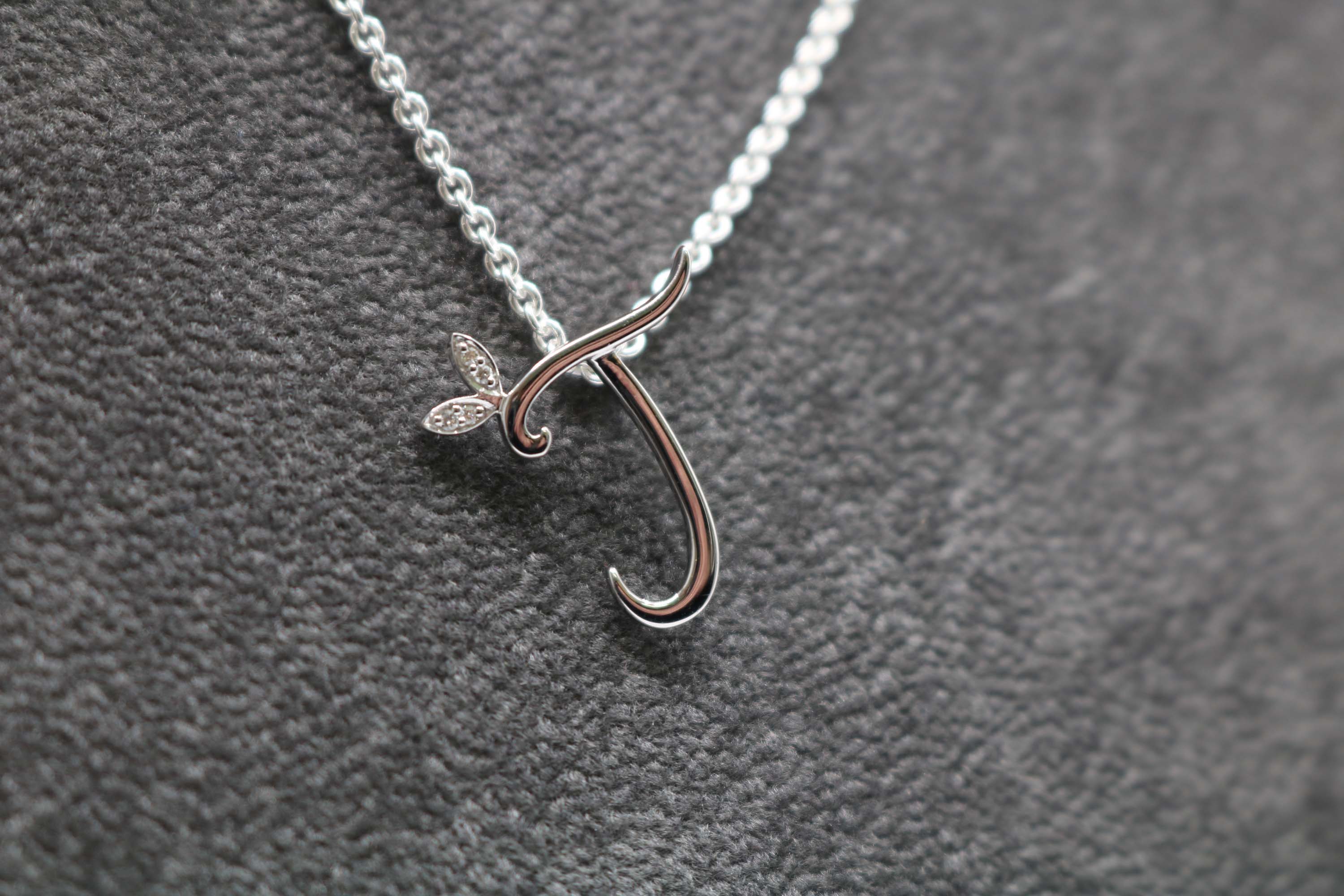 Silver Initial with Diamond Detail - MJI005 - Hallmark Jewellers Formby & The Jewellers Bench Widnes