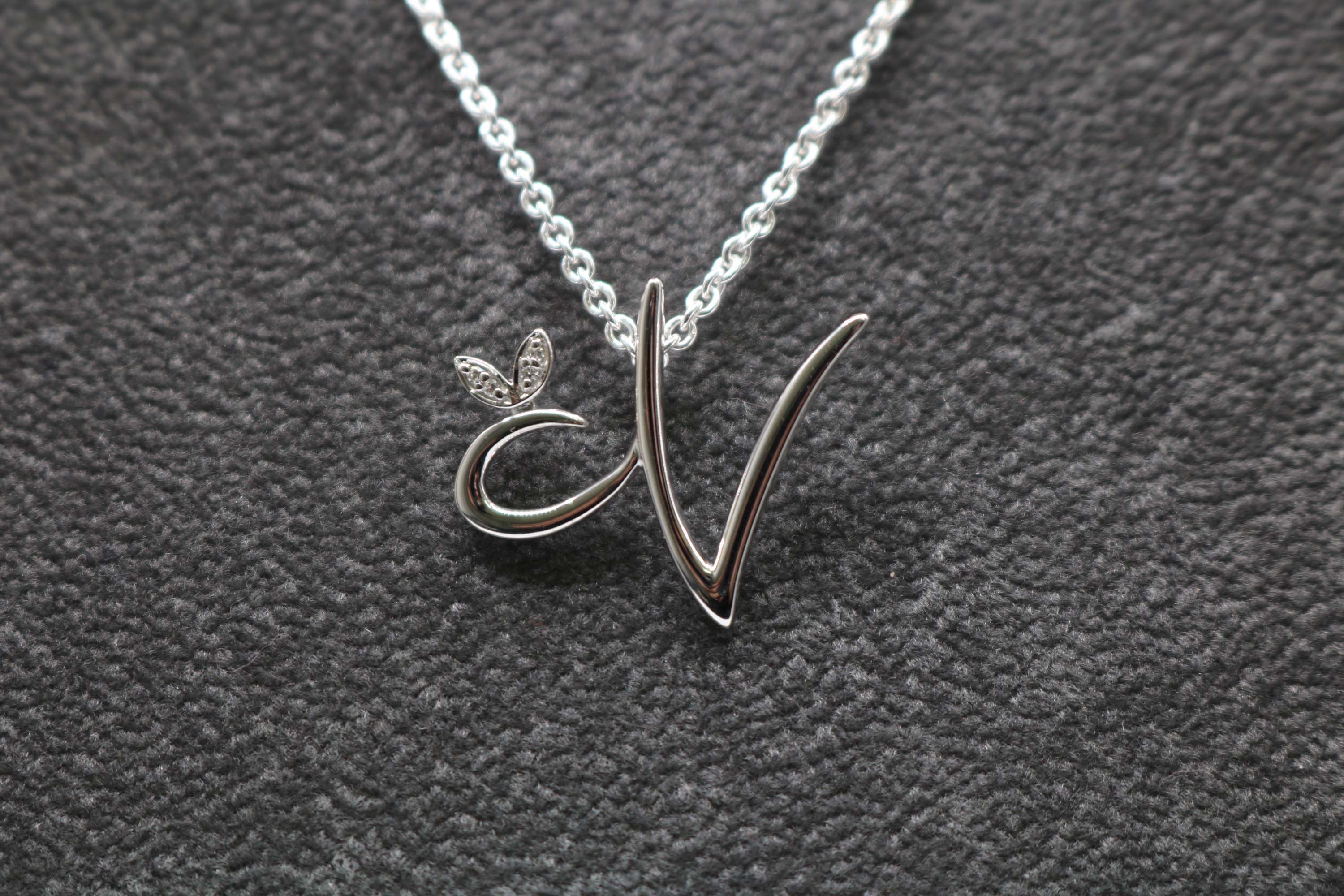 Silver Initial with Diamond Detail - MJI005 - Hallmark Jewellers Formby & The Jewellers Bench Widnes