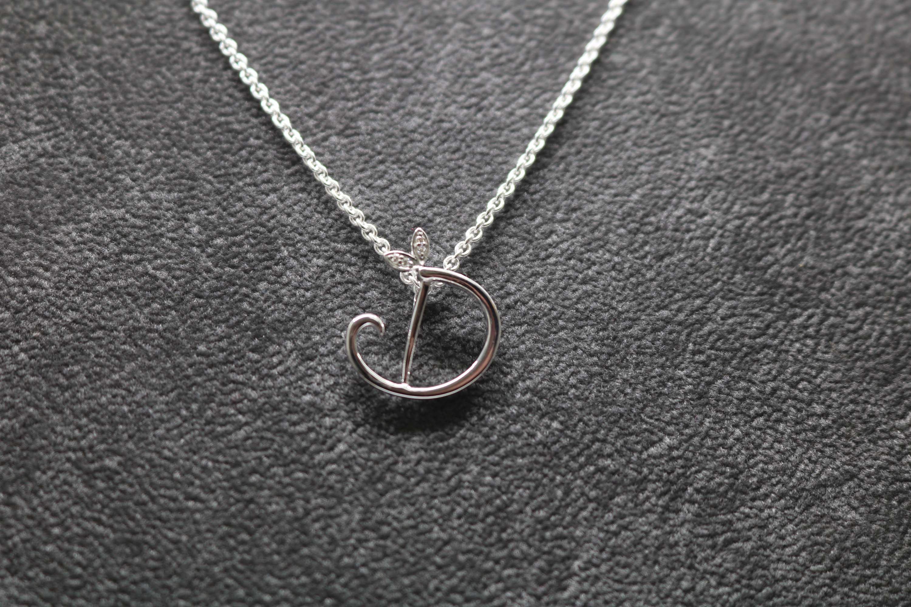 Silver Initial with Diamond Detail - MJI005 - Hallmark Jewellers Formby & The Jewellers Bench Widnes