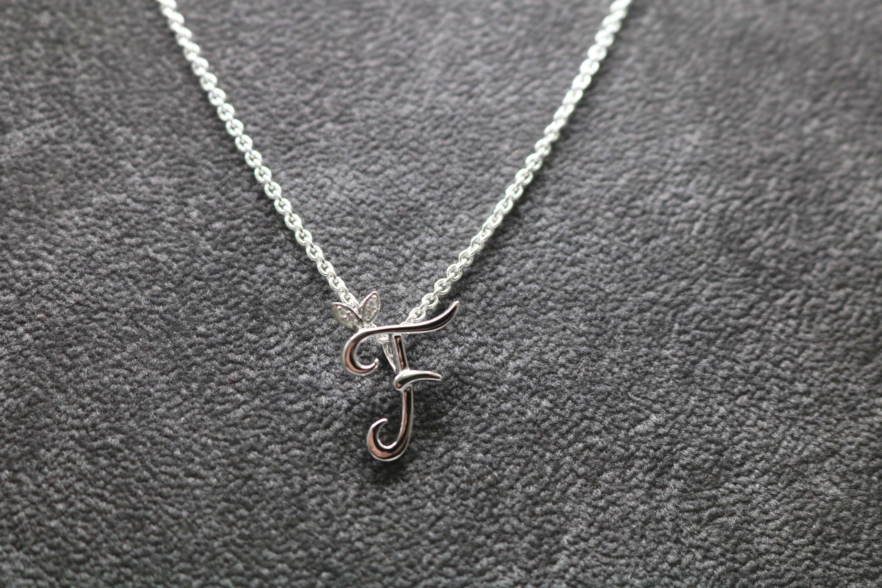 Silver Initial with Diamond Detail - MJI005 - Hallmark Jewellers Formby & The Jewellers Bench Widnes