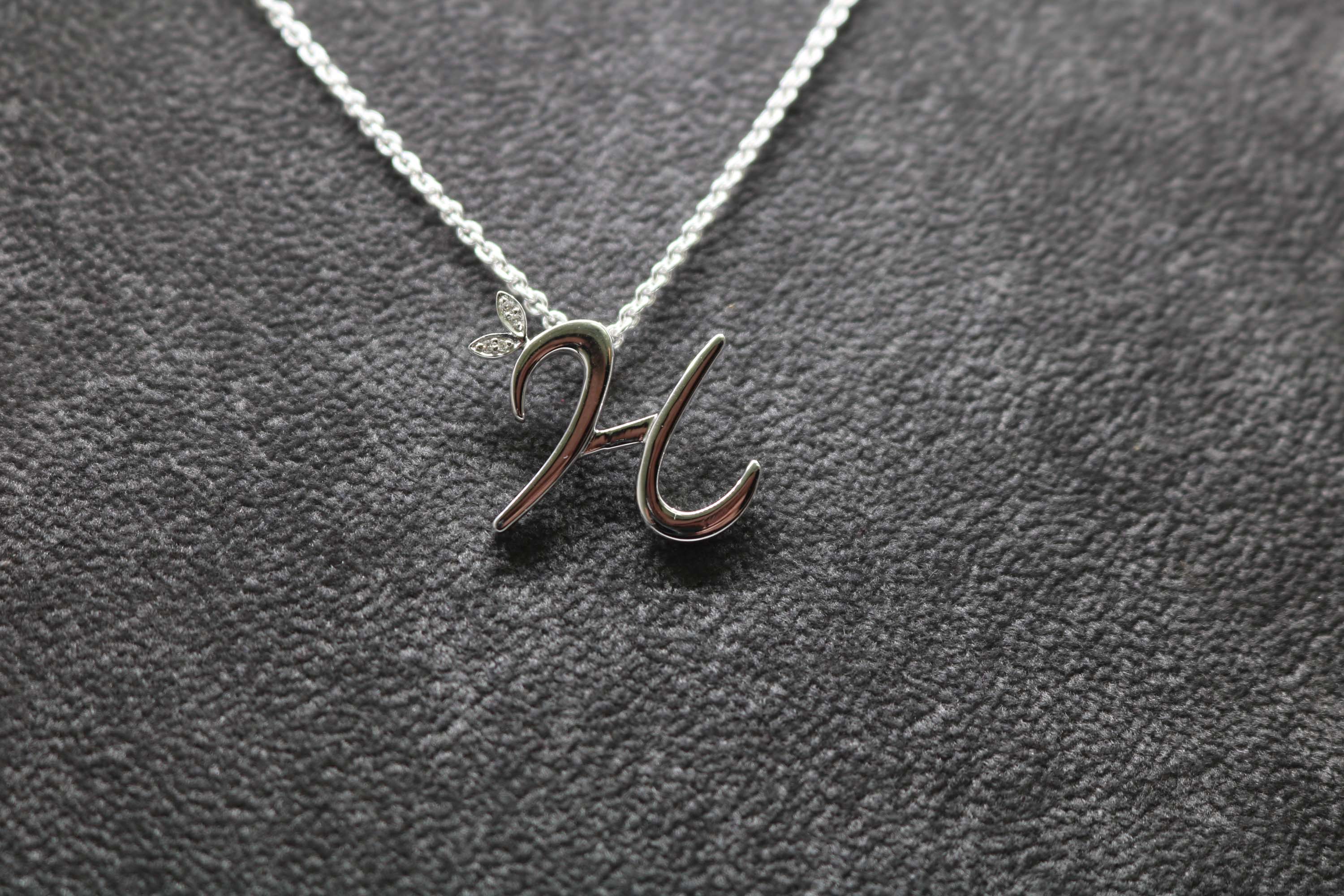 Silver Initial with Diamond Detail - MJI005 - Hallmark Jewellers Formby & The Jewellers Bench Widnes