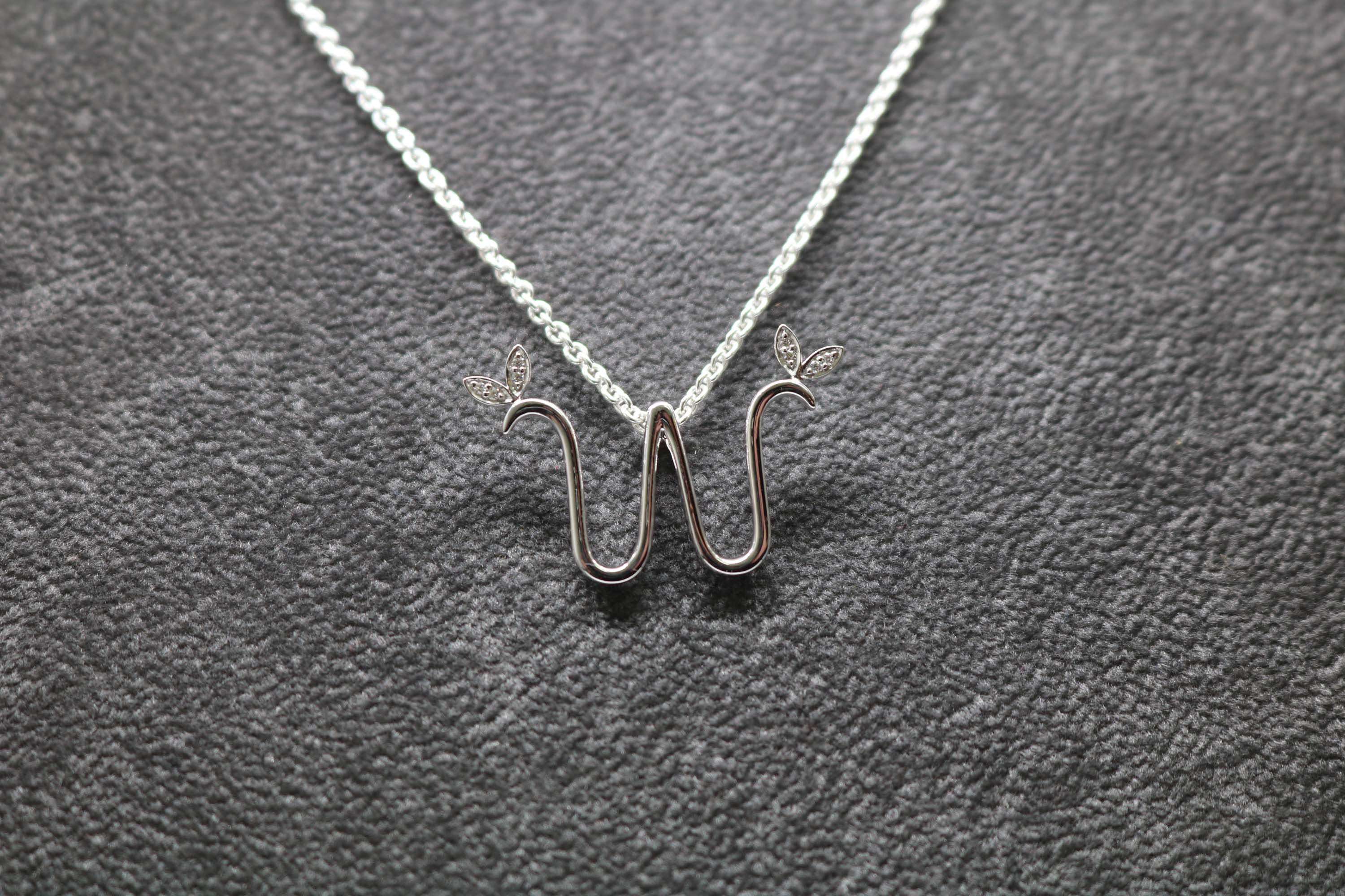Silver Initial with Diamond Detail - MJI005 - Hallmark Jewellers Formby & The Jewellers Bench Widnes