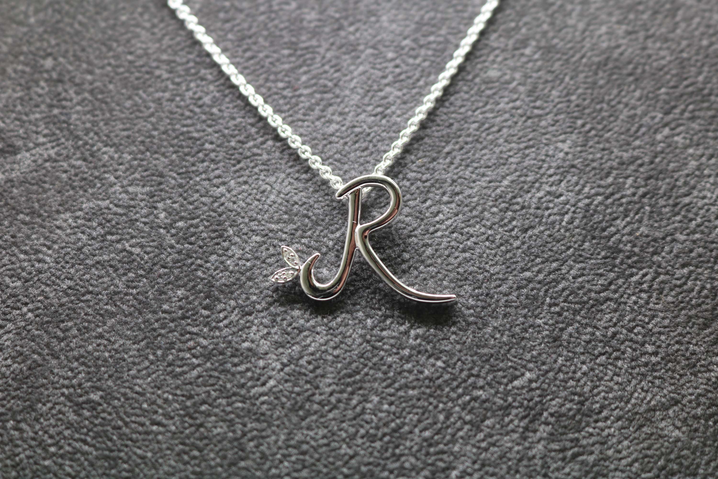 Silver Initial with Diamond Detail - MJI005 - Hallmark Jewellers Formby & The Jewellers Bench Widnes