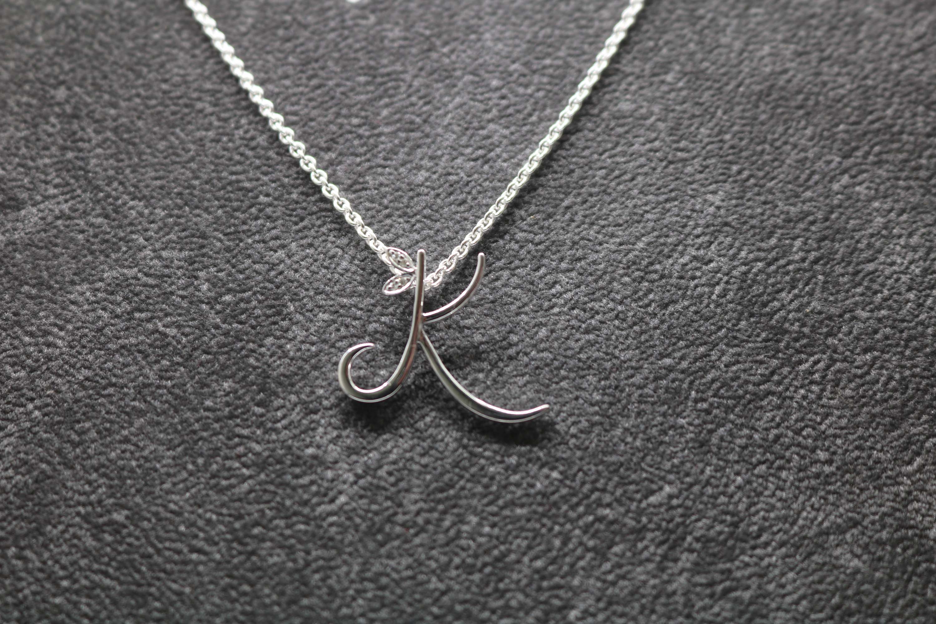 Silver Initial with Diamond Detail - MJI005 - Hallmark Jewellers Formby & The Jewellers Bench Widnes