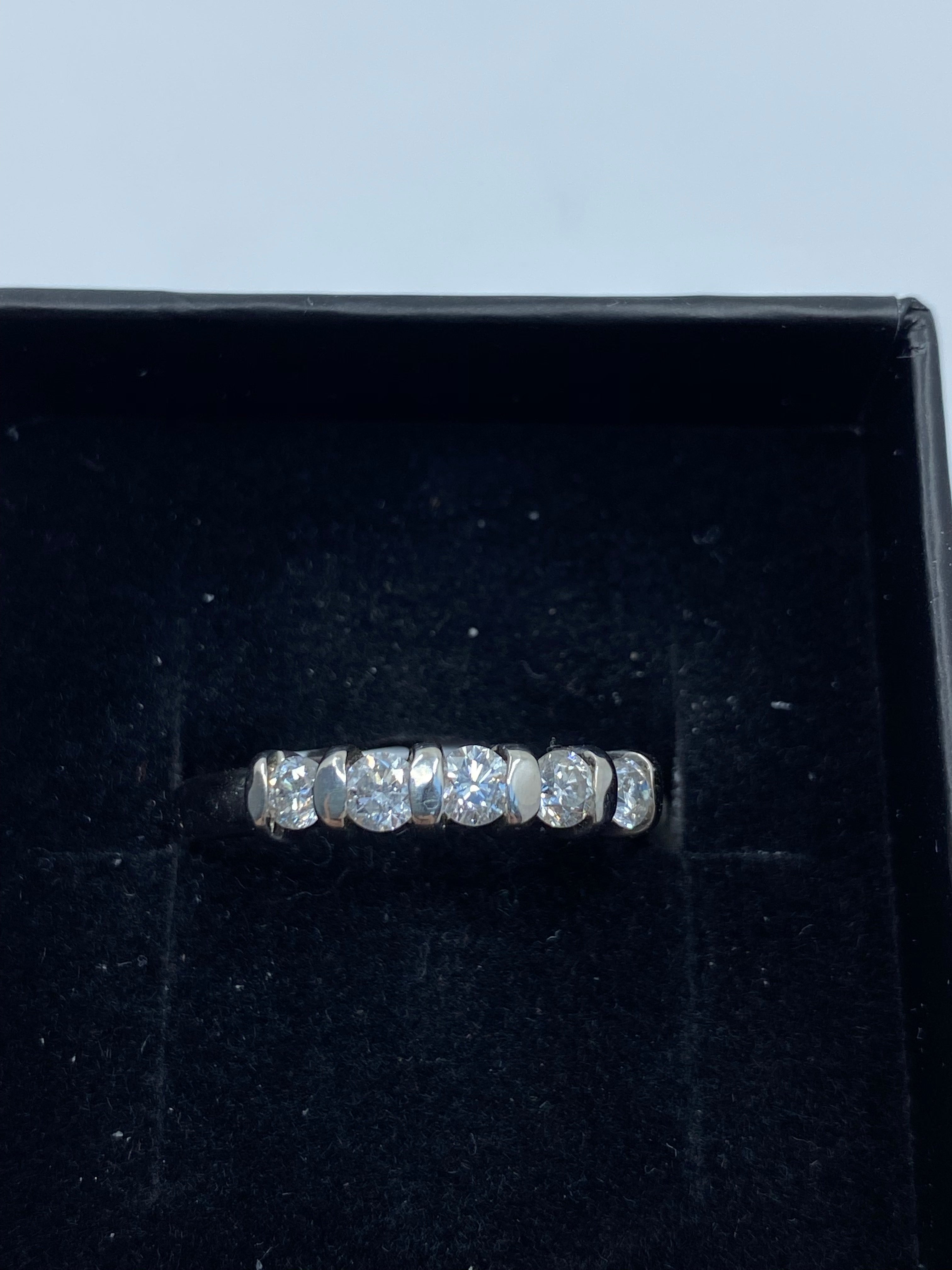 Platinum & Diamond Five Stone 0.50ct - HJ024 - Hallmark Jewellers Formby & The Jewellers Bench Widnes