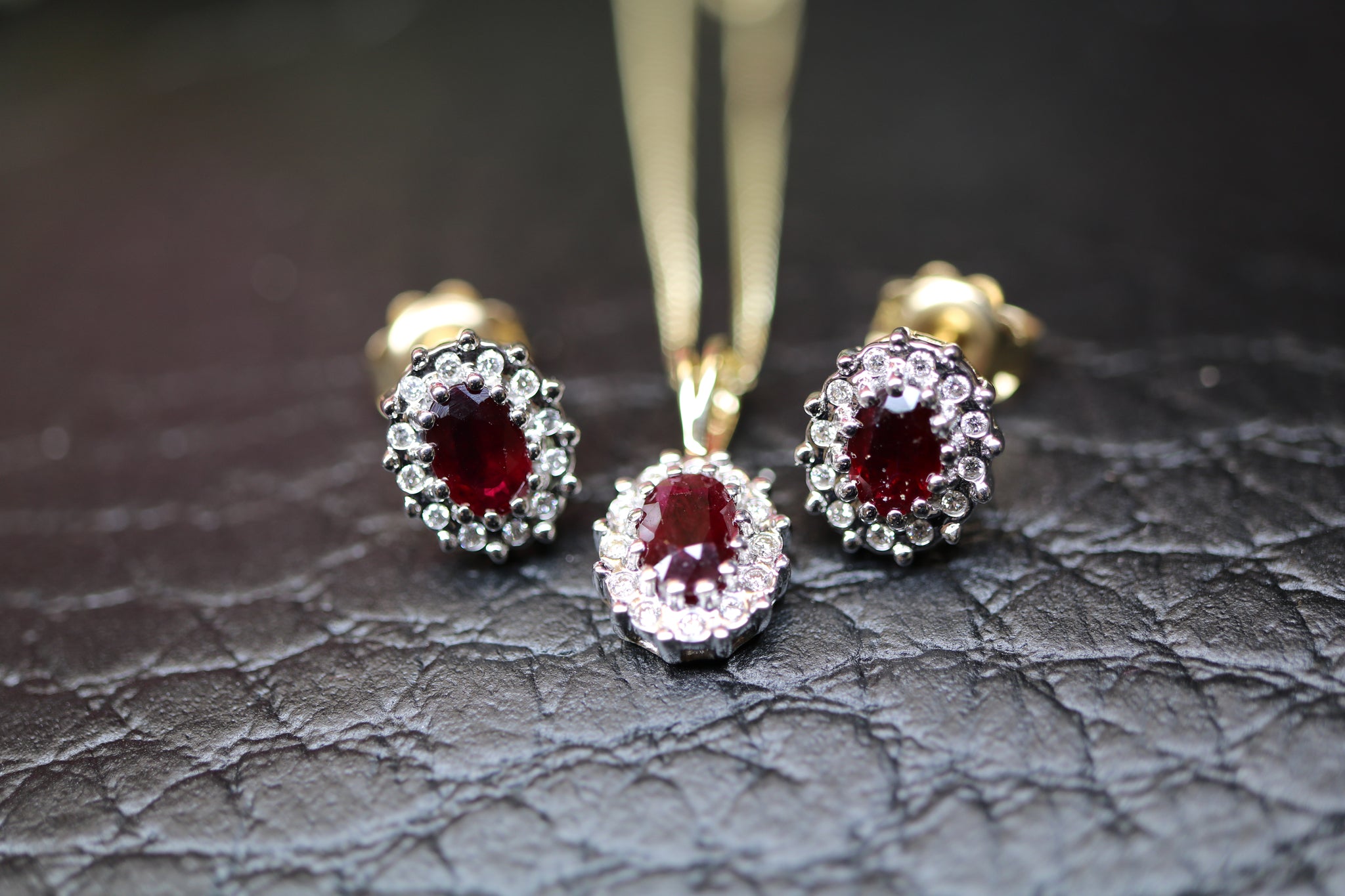 9ct Yellow Gold Ruby & Diamond Earrings - Hallmark Jewellers Formby & The Jewellers Bench Widnes