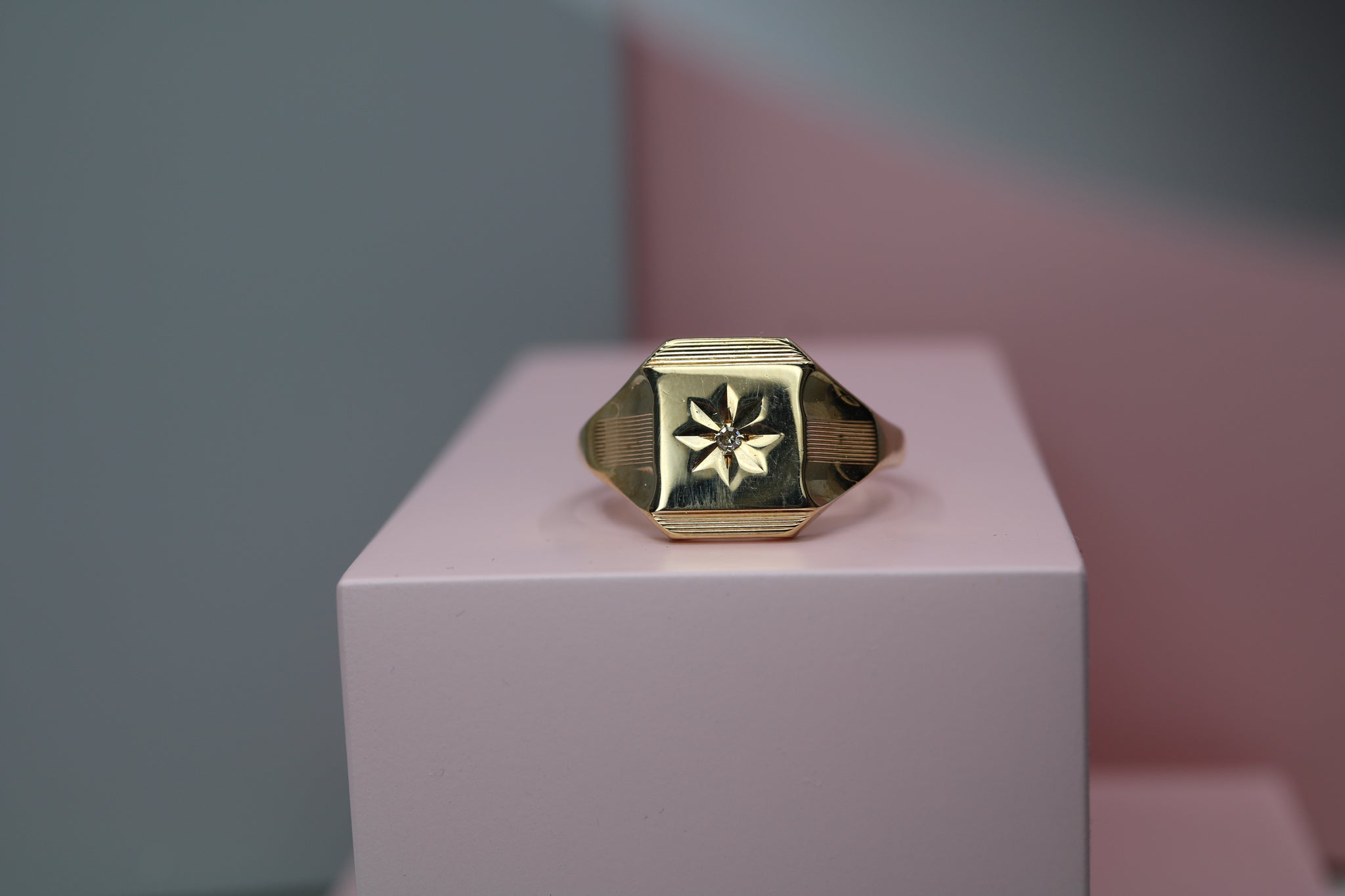 9ct Gents Diamond Signet Ring - HJ1013 - Hallmark Jewellers Formby & The Jewellers Bench Widnes