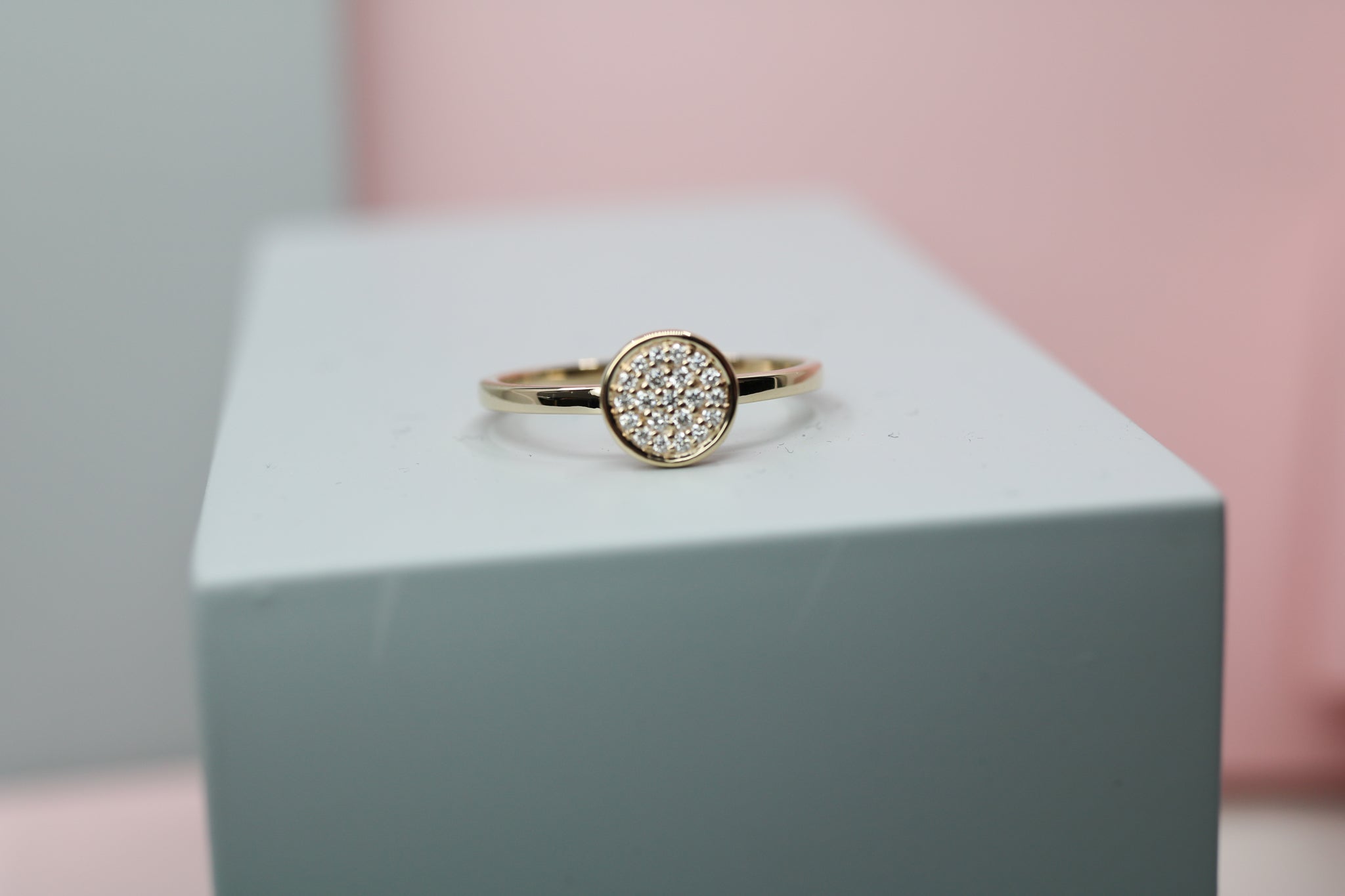 18ct Gold Geometric Pave Diamond Ring - HJ3011 - Hallmark Jewellers Formby & The Jewellers Bench Widnes