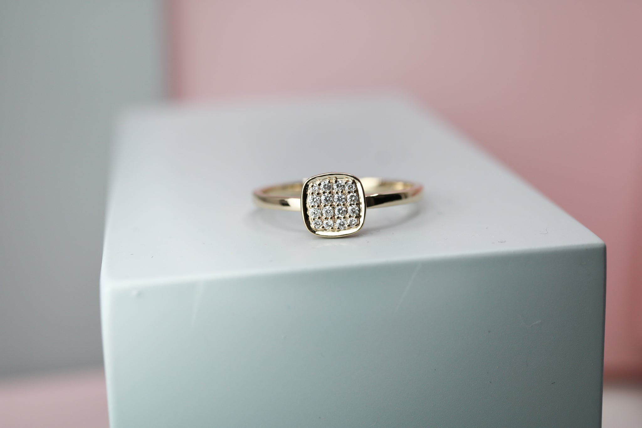18ct Gold Geometric Pave Diamond Ring - HJ3012 - Hallmark Jewellers Formby & The Jewellers Bench Widnes