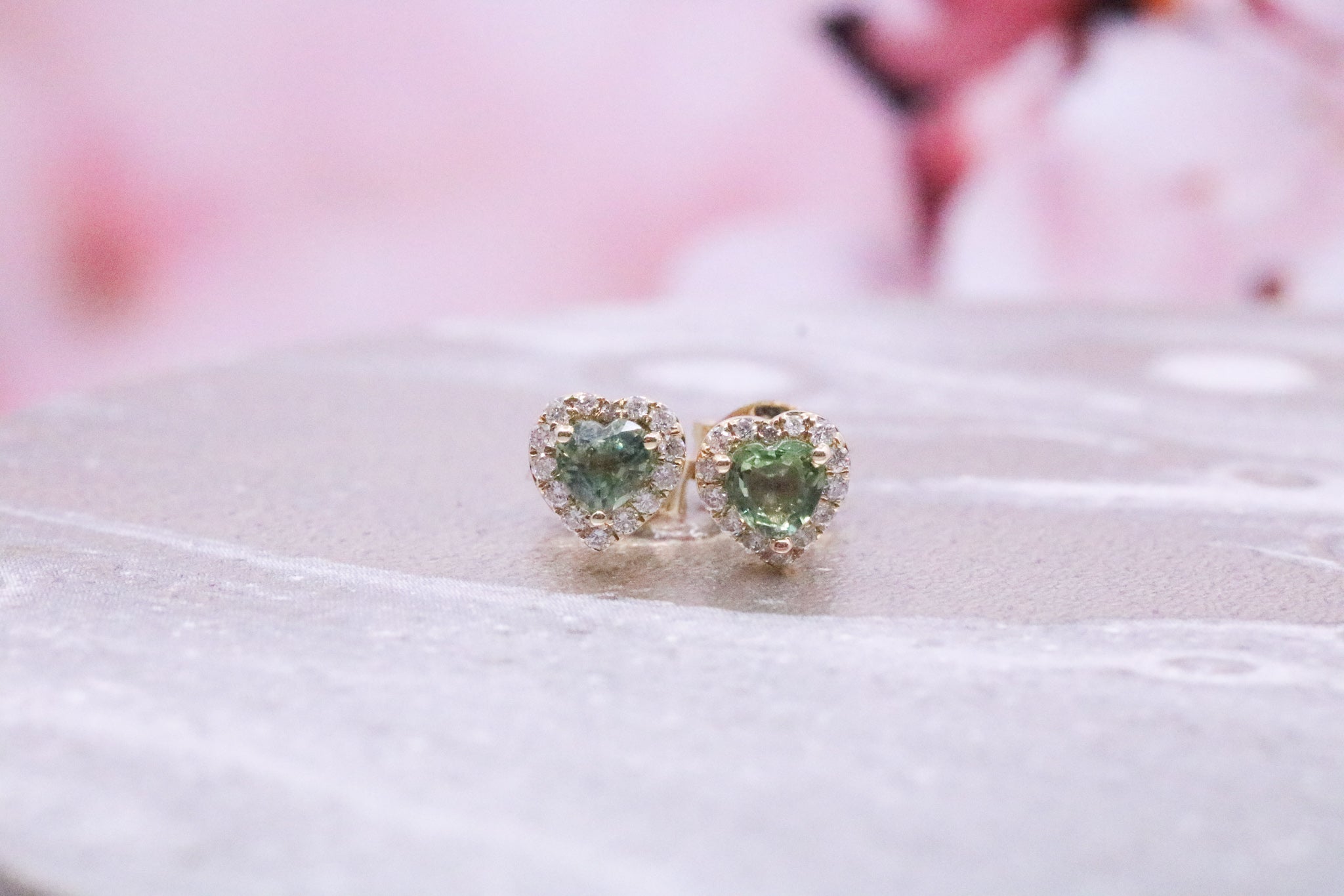 9ct Gold Earrings green Sapphire- DR4003 - Hallmark Jewellers Formby & The Jewellers Bench Widnes