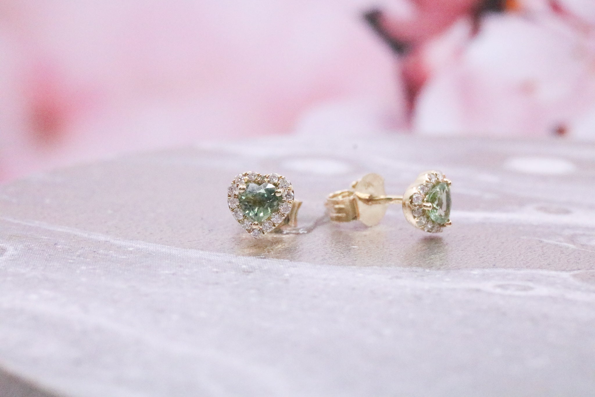 9ct Gold Earrings green Sapphire- DR4003 - Hallmark Jewellers Formby & The Jewellers Bench Widnes
