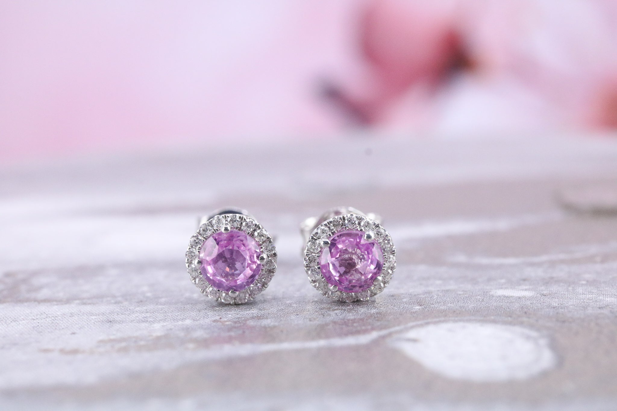 9ct Gold Pink Sapphire & Diamond - DR4008 - Hallmark Jewellers Formby & The Jewellers Bench Widnes