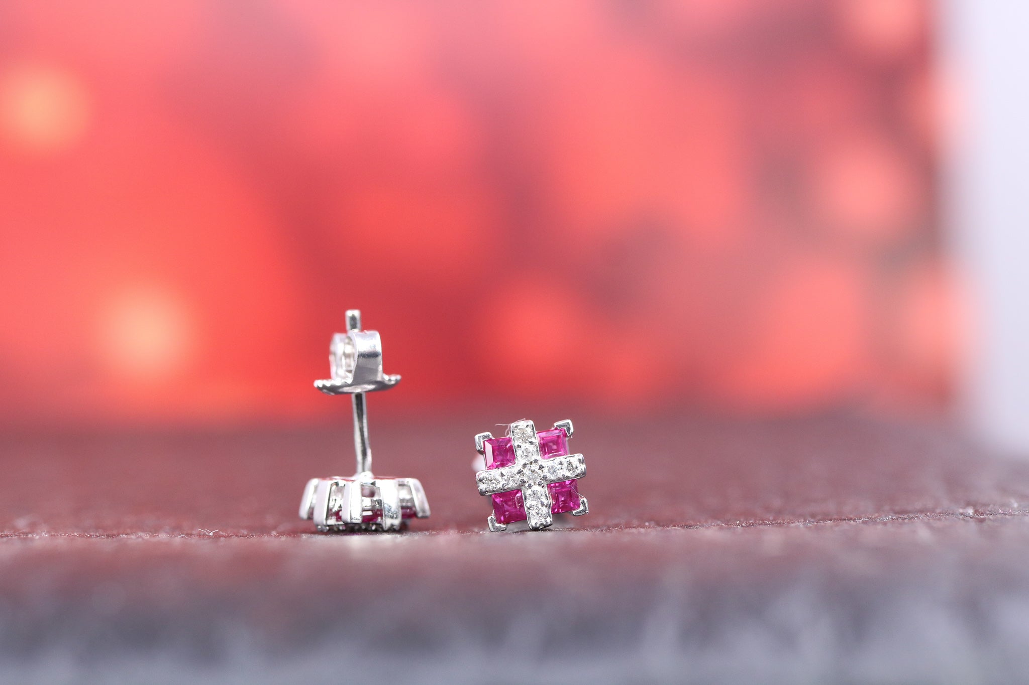 18ct White Gold & Diamond Earrings - HJ2638 - Hallmark Jewellers Formby & The Jewellers Bench Widnes