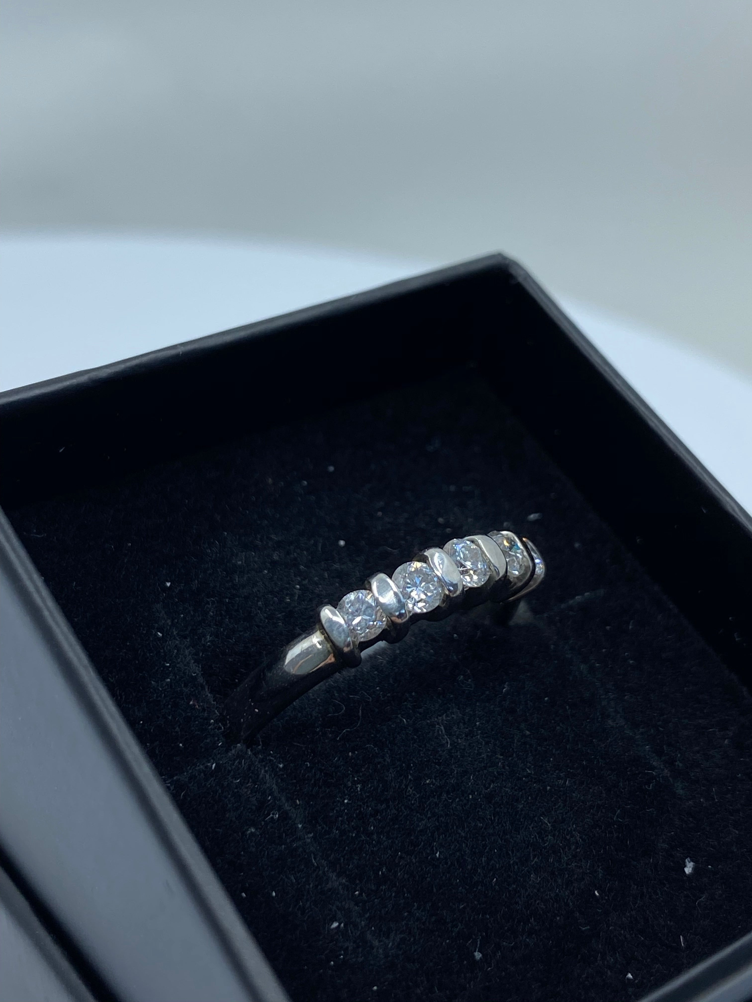 Platinum & Diamond Five Stone 0.50ct - HJ024 - Hallmark Jewellers Formby & The Jewellers Bench Widnes