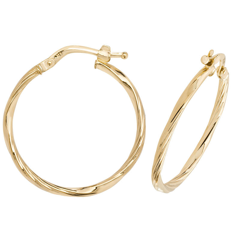 9ct Yellow Gold Hoop Earrings - KUA1038 - Hallmark Jewellers Formby & The Jewellers Bench Widnes