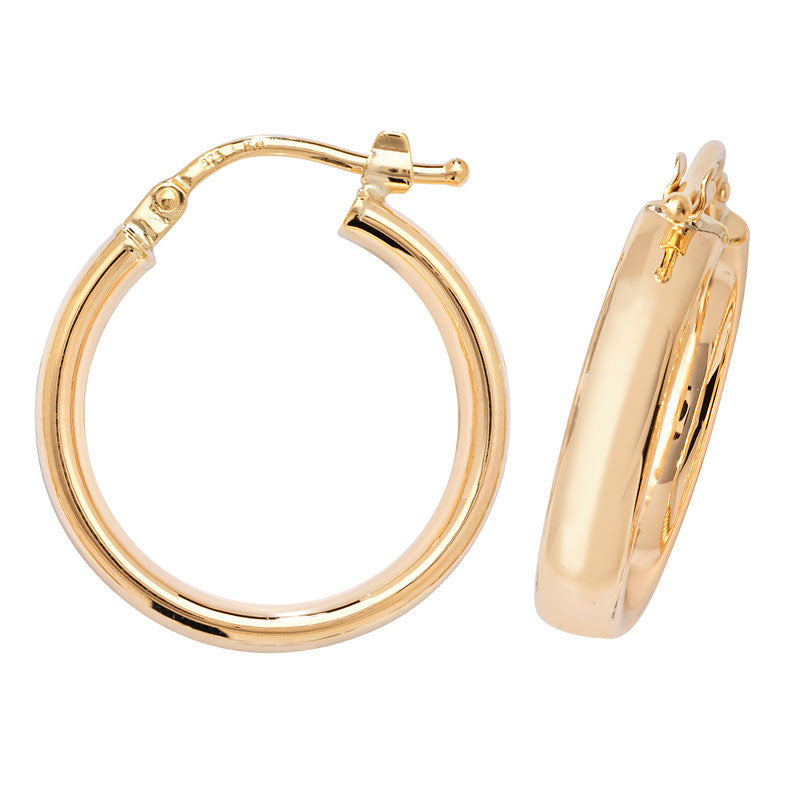 9ct Yellow Gold Hoop Earrings - KUA1040 - Hallmark Jewellers Formby & The Jewellers Bench Widnes