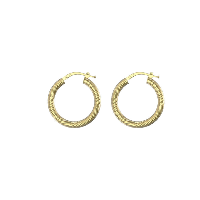 9ct Yellow Gold Hoop Earrings - KUA1070 - Hallmark Jewellers Formby & The Jewellers Bench Widnes