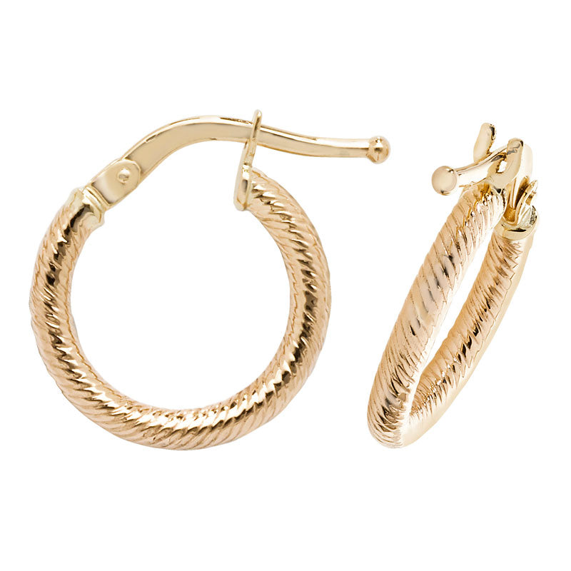 9ct Yellow Gold Hoop Earrings - KUA1077 - Hallmark Jewellers Formby & The Jewellers Bench Widnes