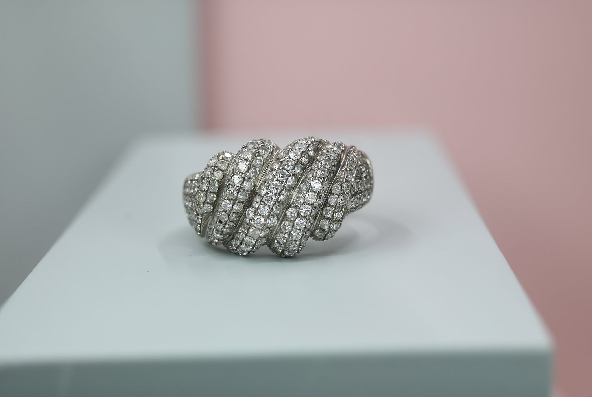 18ct White Gold Croissant Diamond Ring - HJ2112 - Hallmark Jewellers Formby & The Jewellers Bench Widnes