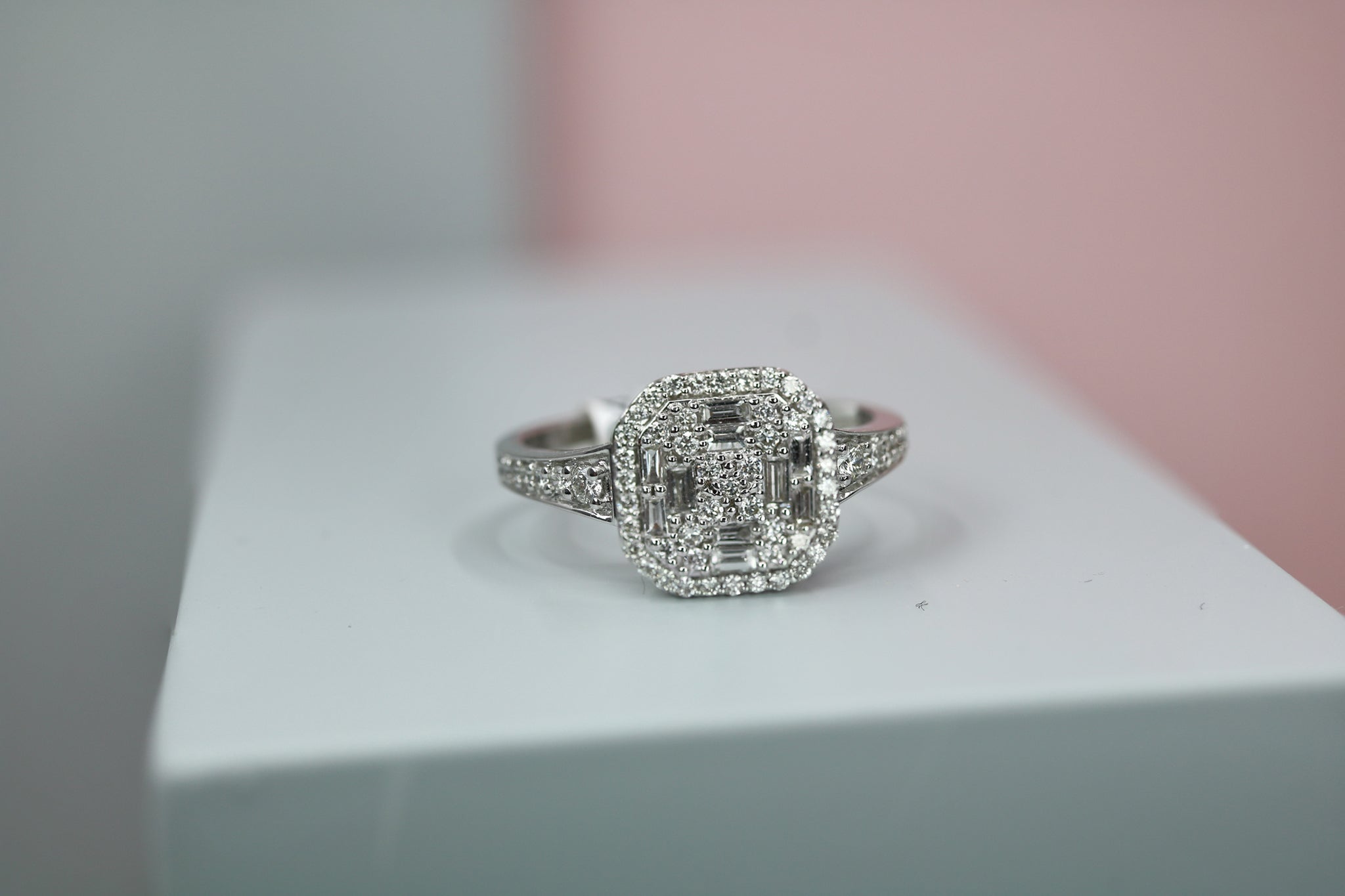 18ct White Gold Diamond Cluster Ring - HJ2115 - Hallmark Jewellers Formby & The Jewellers Bench Widnes