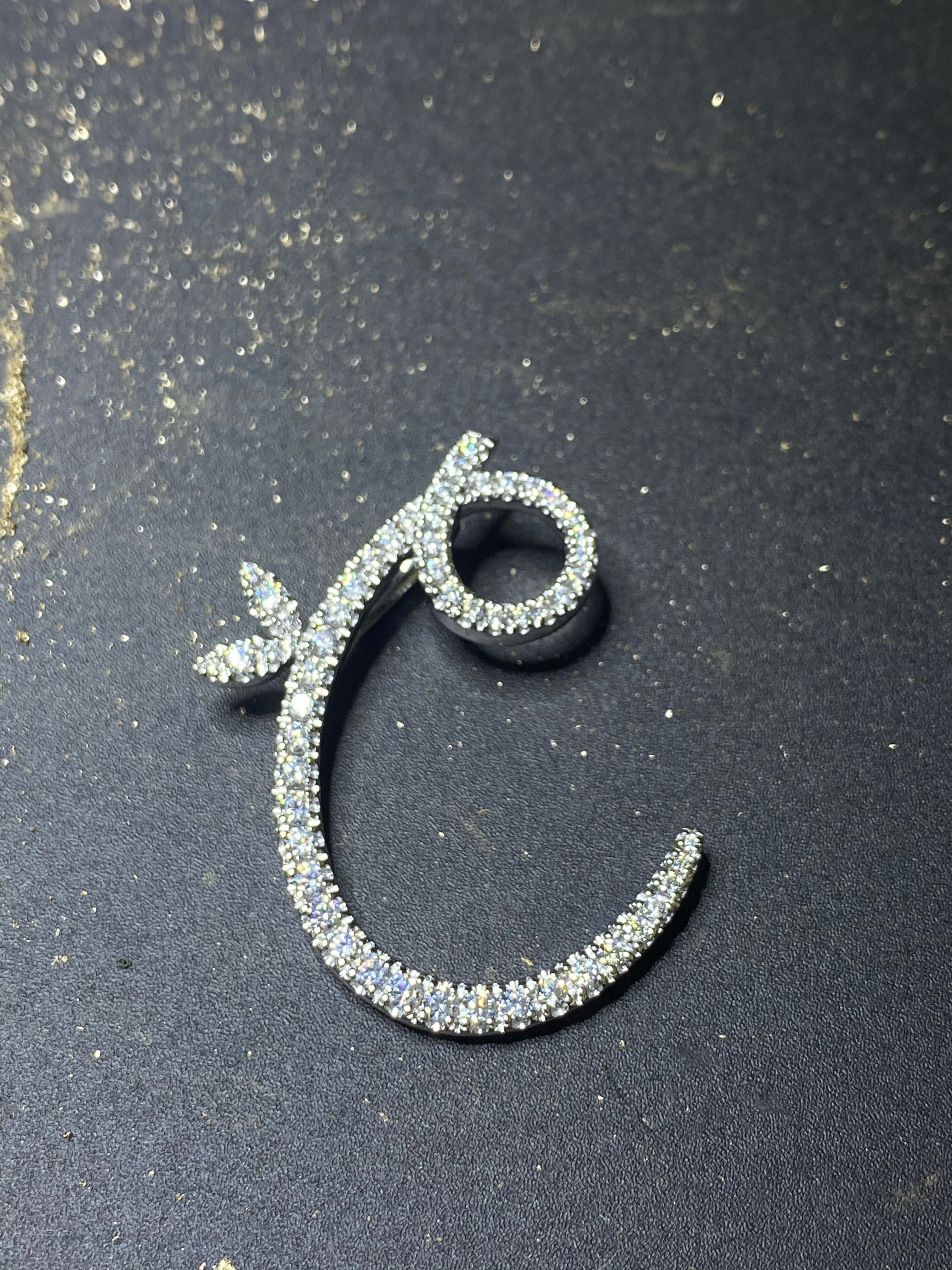 Sterling Silver & Full CZ Initial Large - MJI007 - Hallmark Jewellers Formby & The Jewellers Bench Widnes