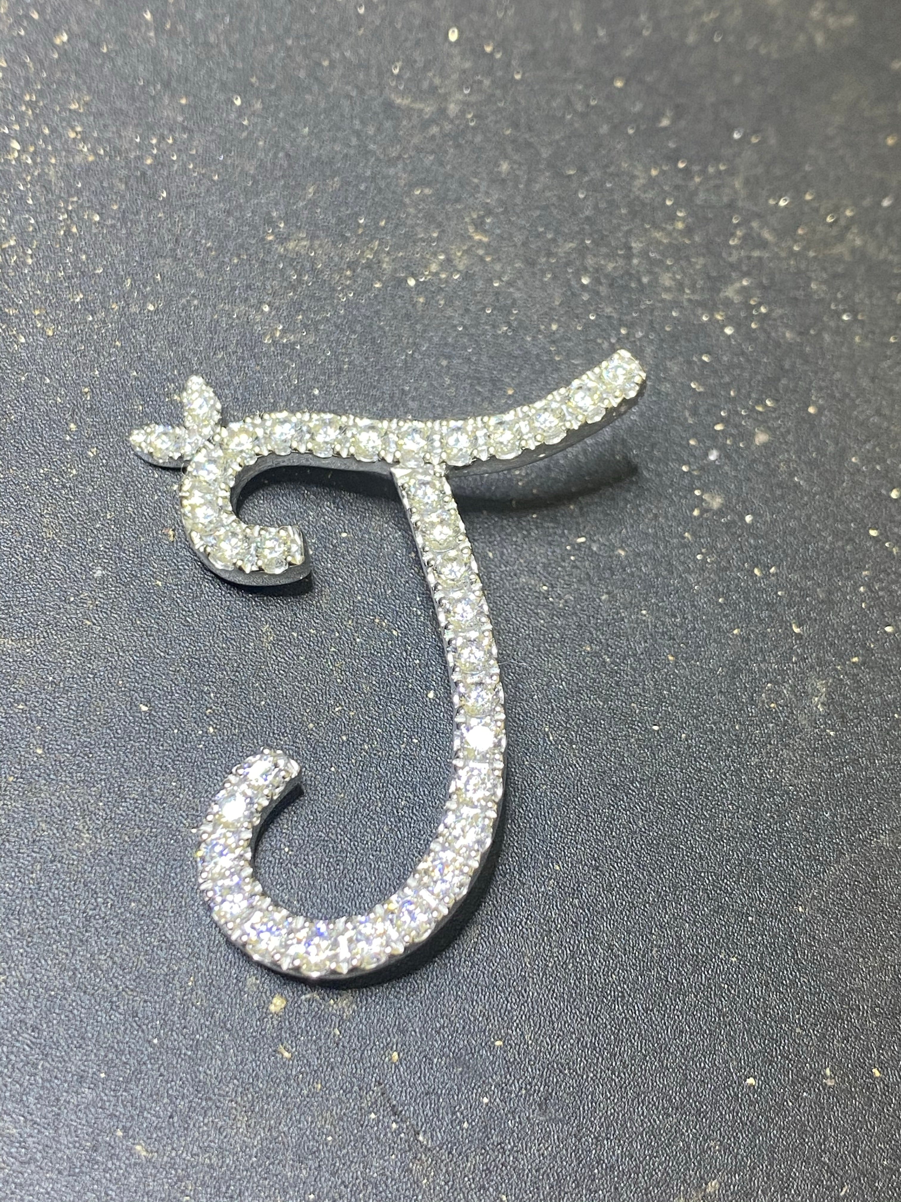 Sterling Silver & Full CZ Initial Large - MJI007 - Hallmark Jewellers Formby & The Jewellers Bench Widnes