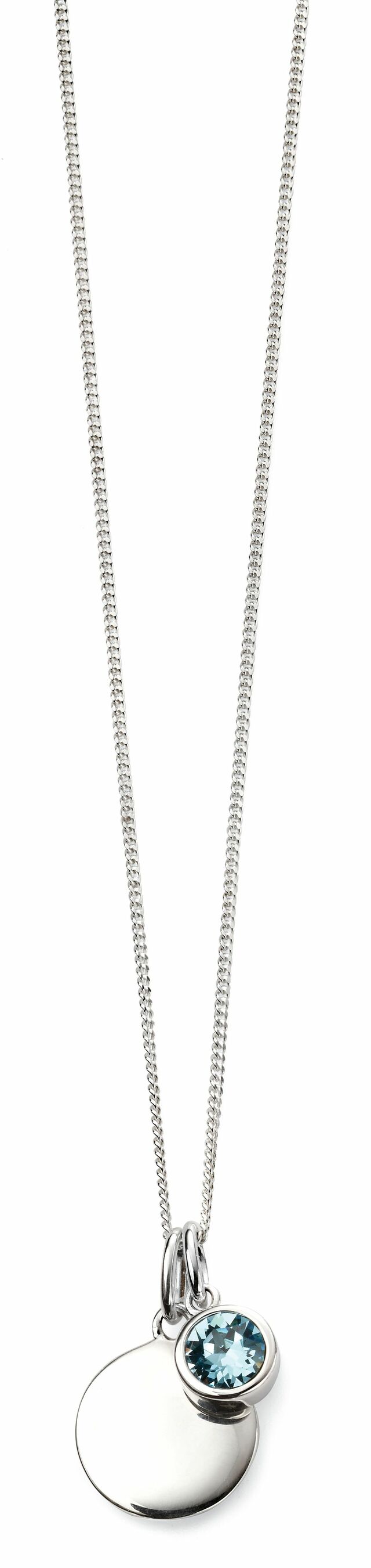 March Silver and Crystals Birthstone Necklace - NB1004 - Hallmark Jewellers Formby & The Jewellers Bench Widnes