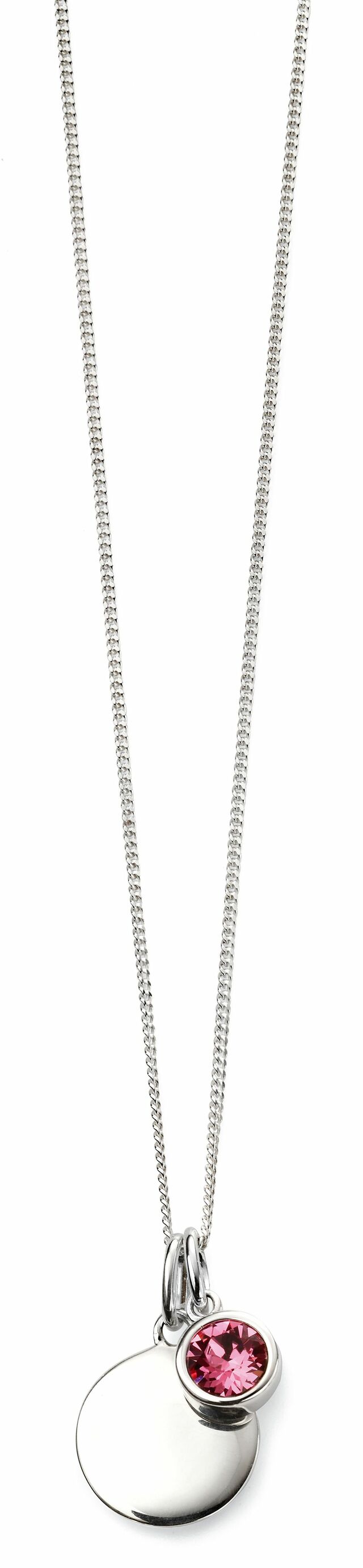 October Silver and Crystal Birthstone Necklace - NB1010 - Hallmark Jewellers Formby & The Jewellers Bench Widnes
